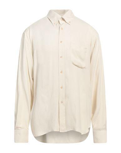 TOM FORD Man Shirt Ivory Size 17 ¾ Viscose, Silk In White Product Image