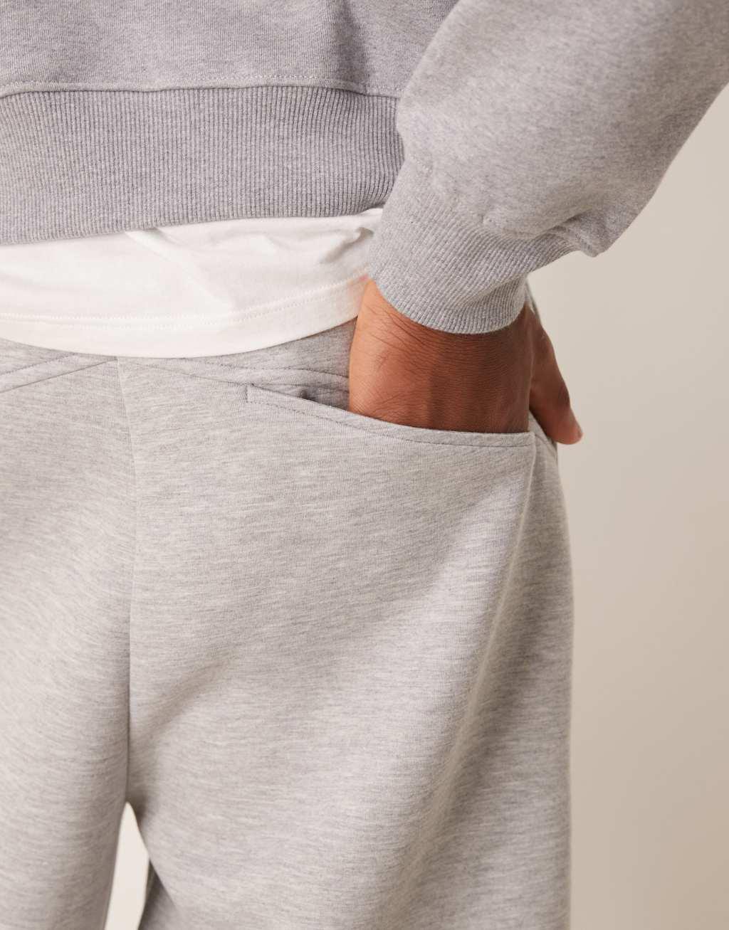 ASOS DESIGN heavyweight scuba super baggy sweatpants in heather gray Product Image