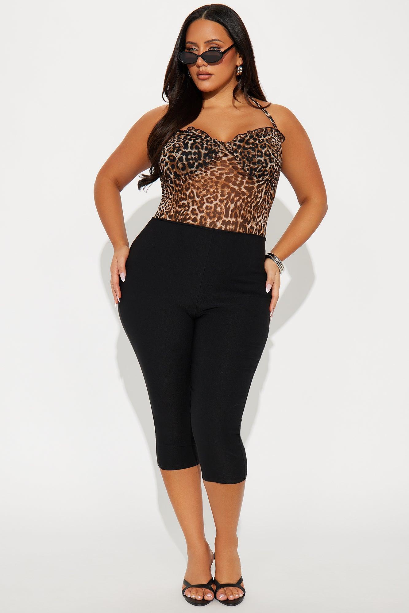 Let's Get A Drink Leopard Bodysuit - Leopard Product Image