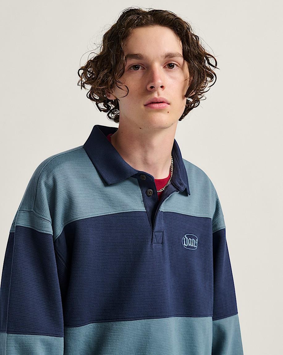 Bowman Rugby Long Sleeve Shirt in Parisian Night Blue| Vans US Product Image