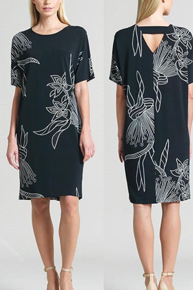 Black/white V/back Dress Product Image