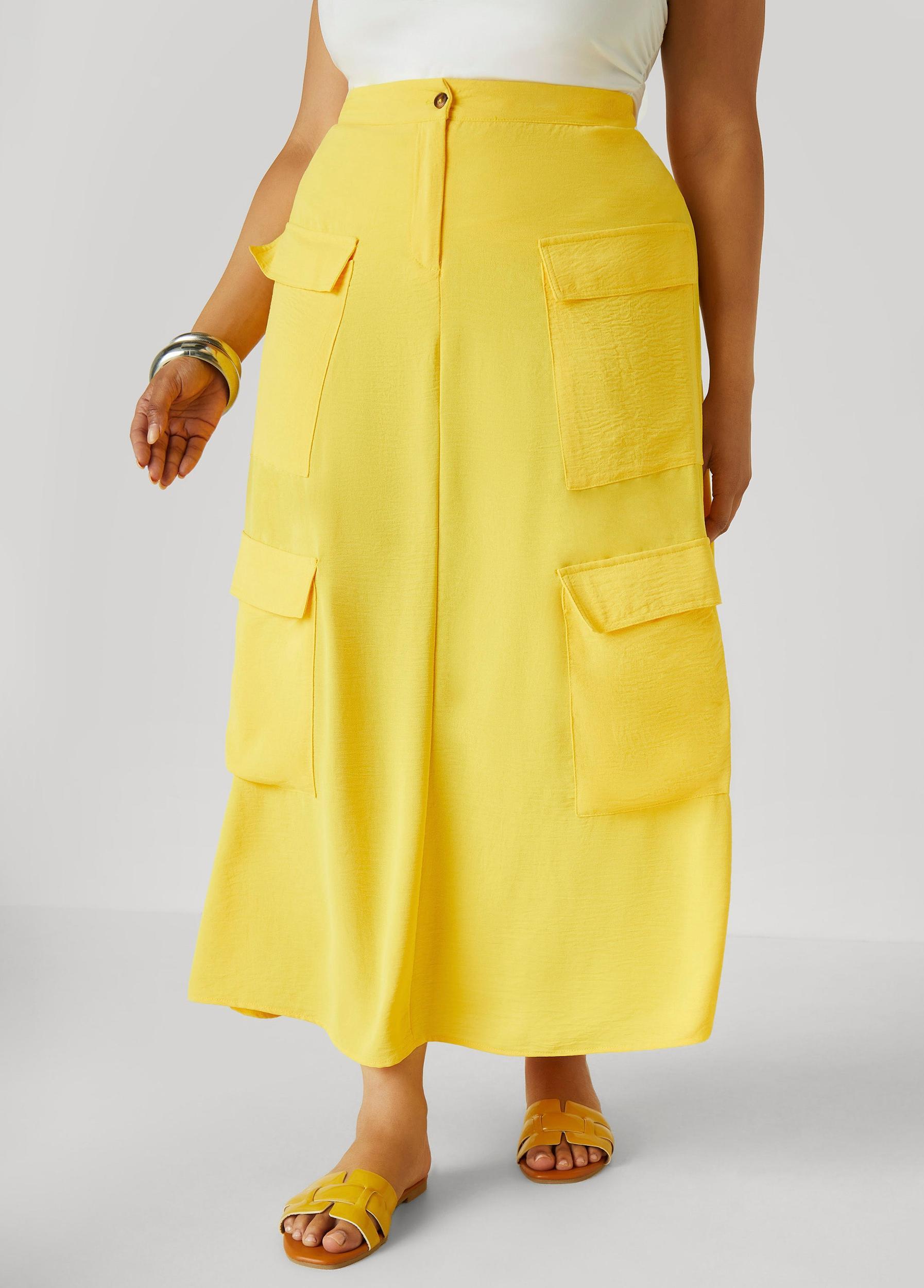 Textured Maxi Cargo Skirt Product Image