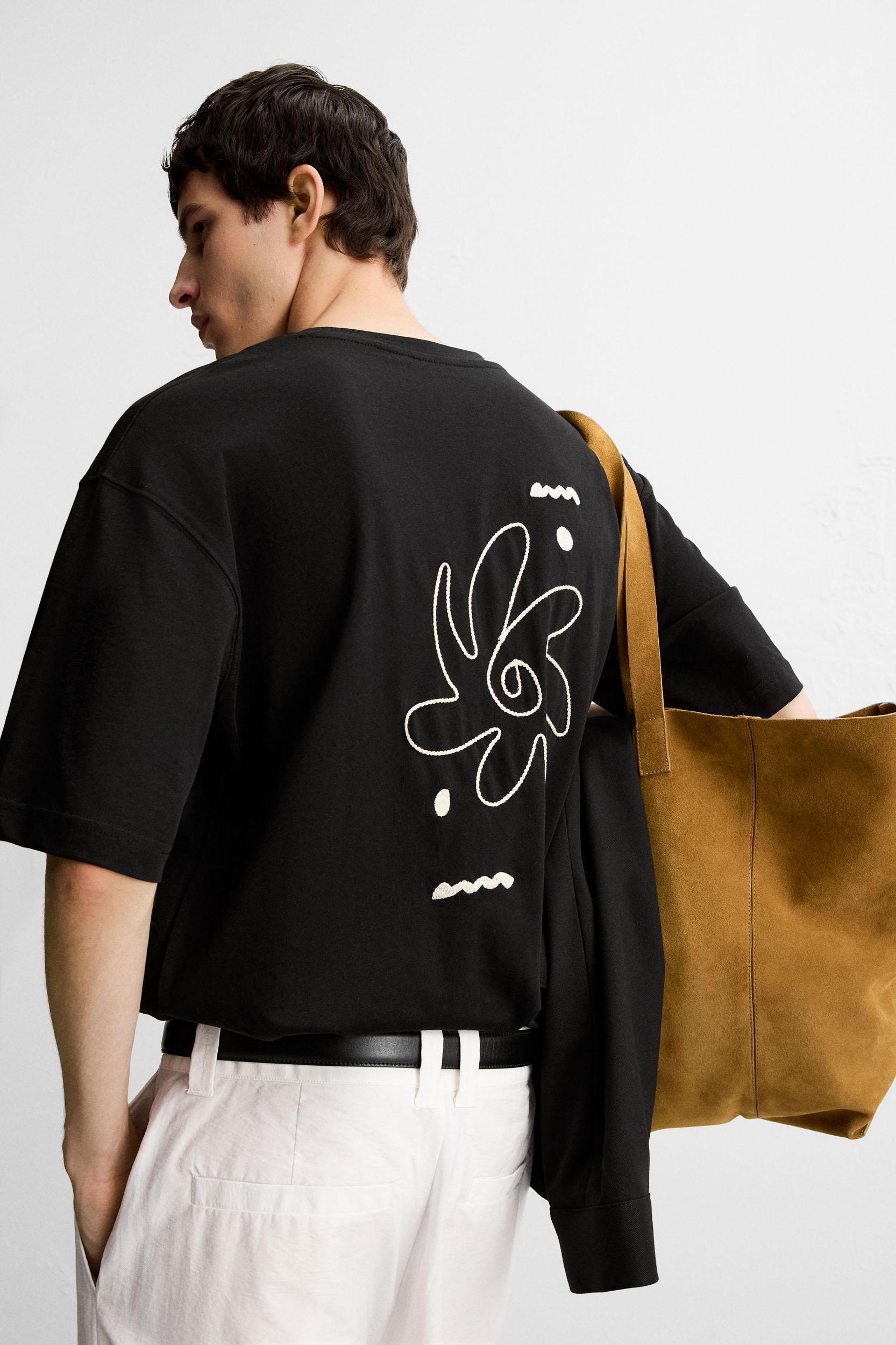 CONTRAST EMBROIDERY T-SHIRT Product Image