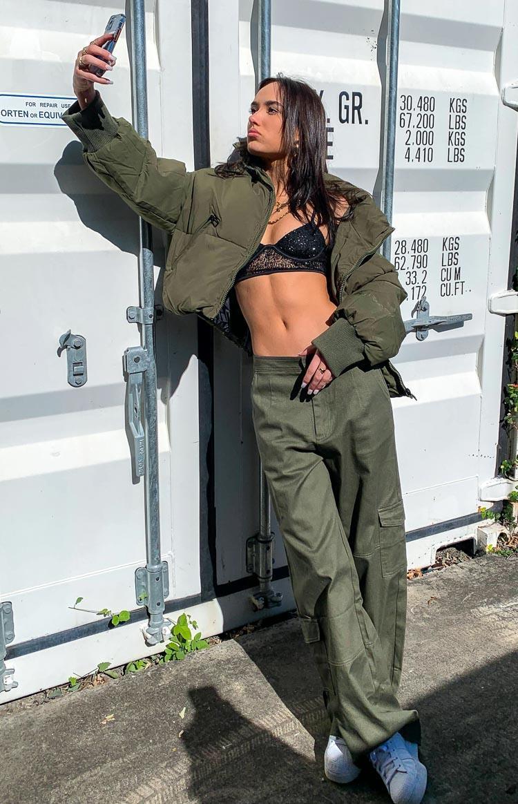 Josie Khaki Cargo Pants Product Image