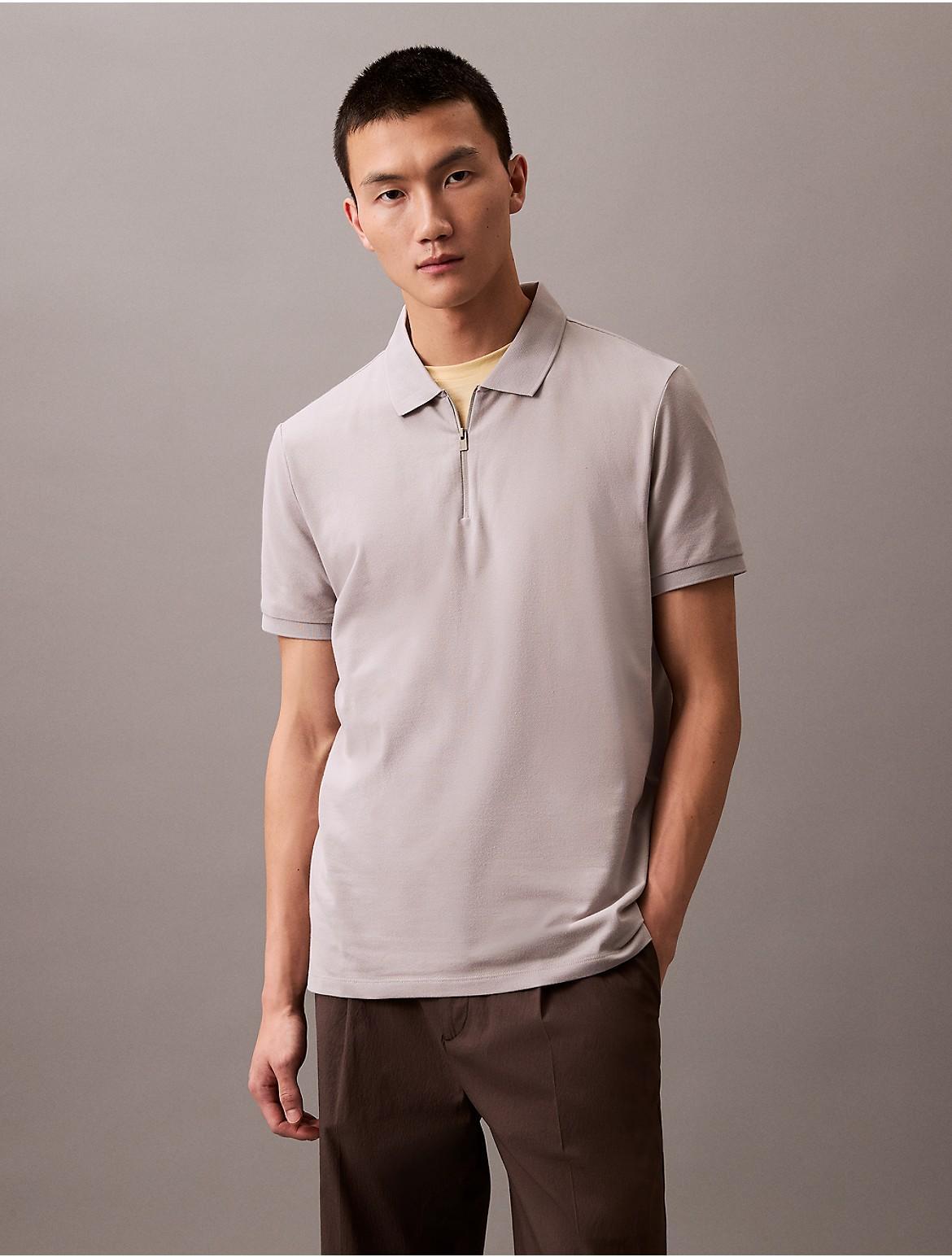Calvin Klein Men's Tech Zip Polo Shirt - Blue - XS Product Image