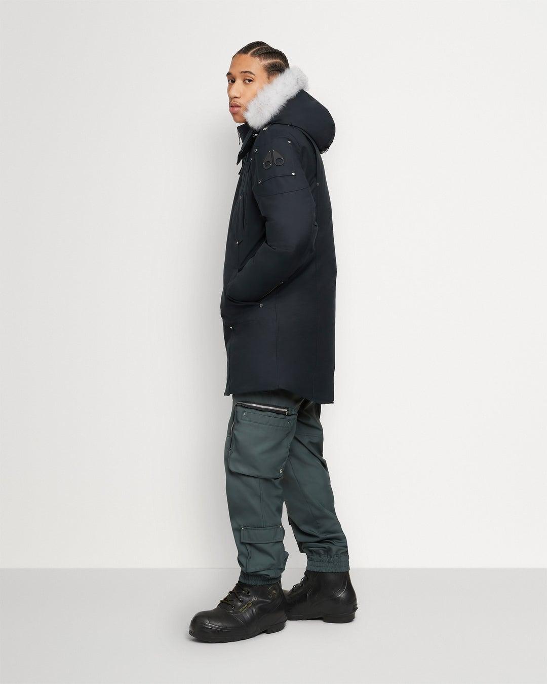 Moose knuckles Stirling Navy Parka with Natural Shearling Product Image