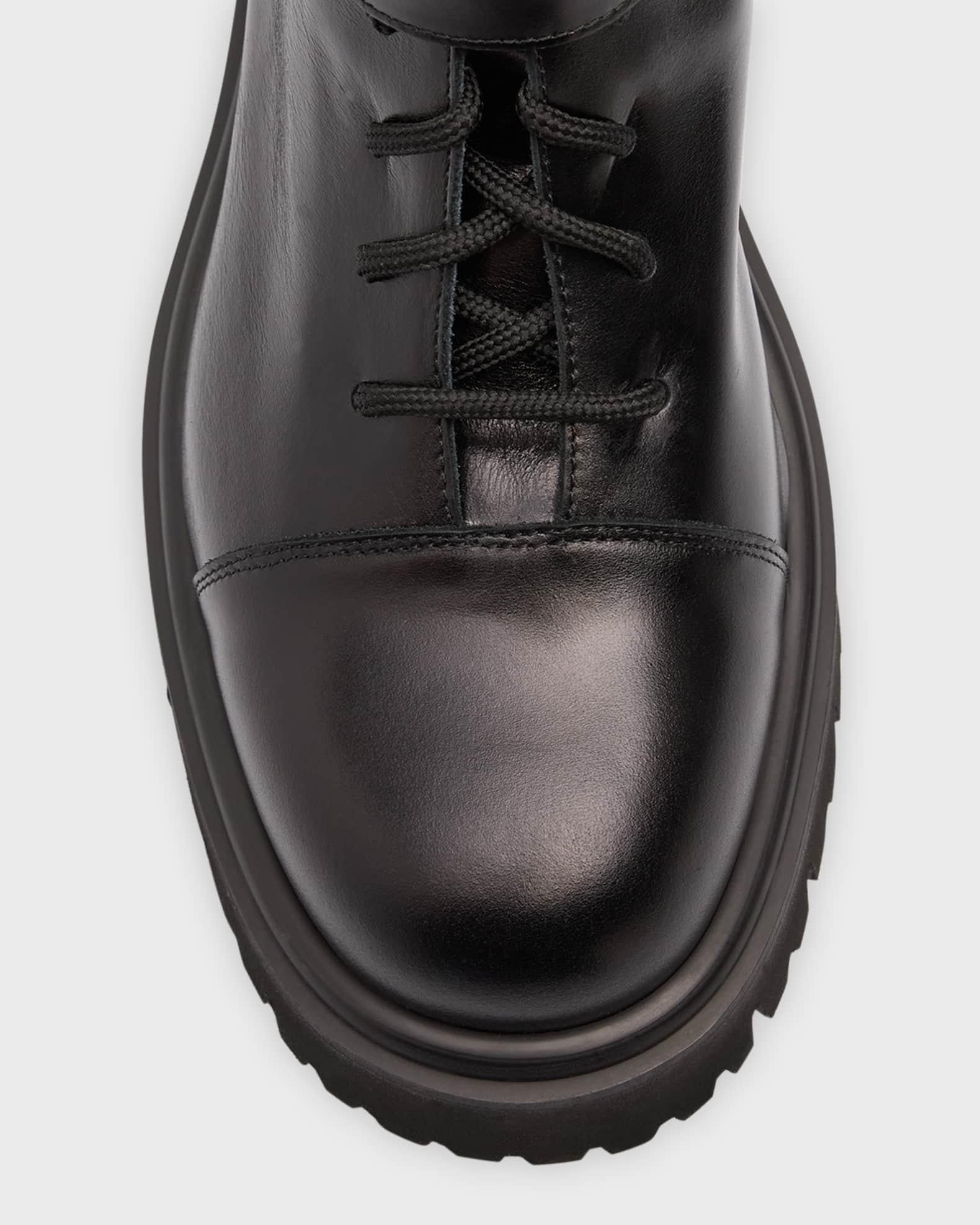Men's Leather Logo Combat Boots Product Image