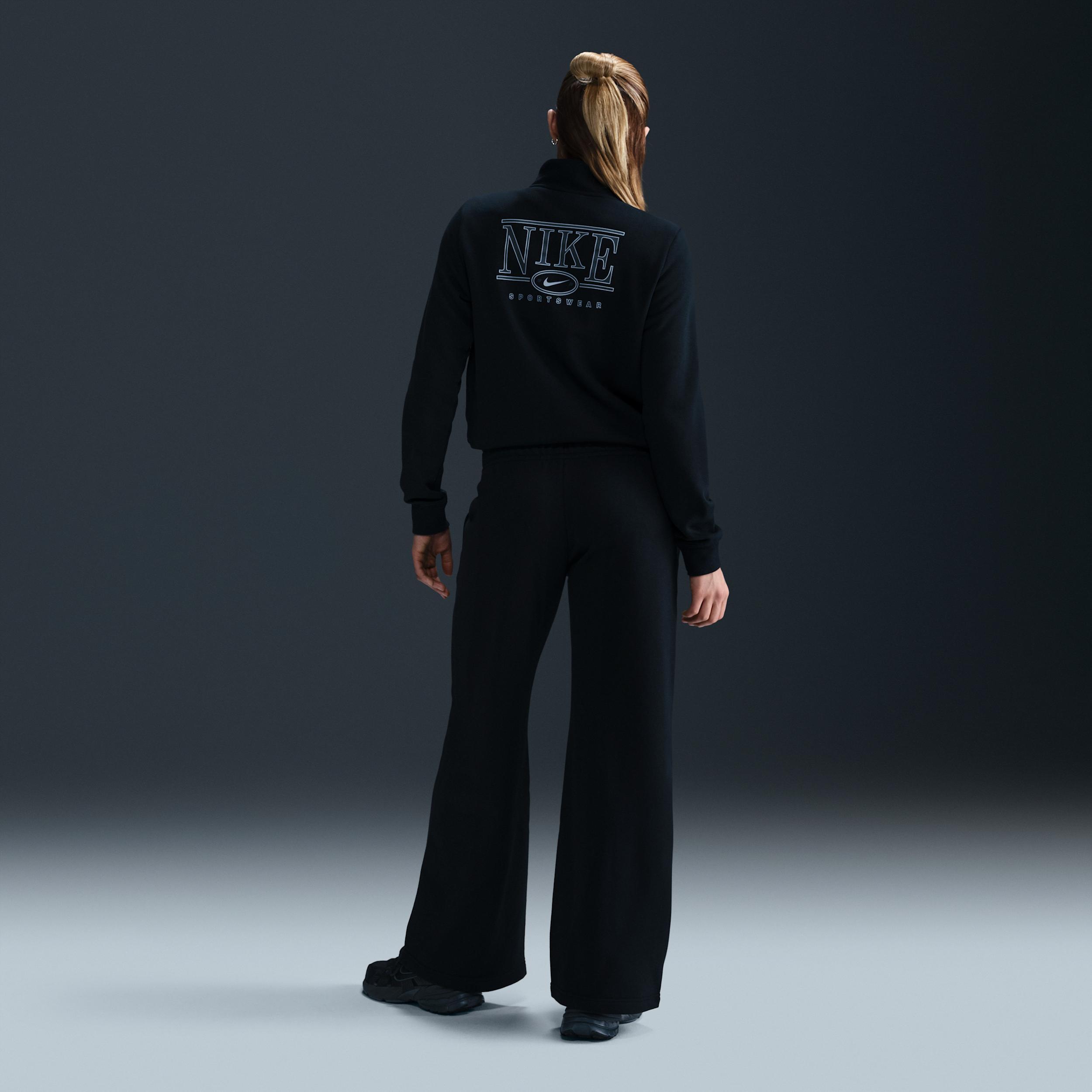 Women's Nike Sportswear Club Fleece Mid-Rise Wide-Leg Graphic Pants Product Image