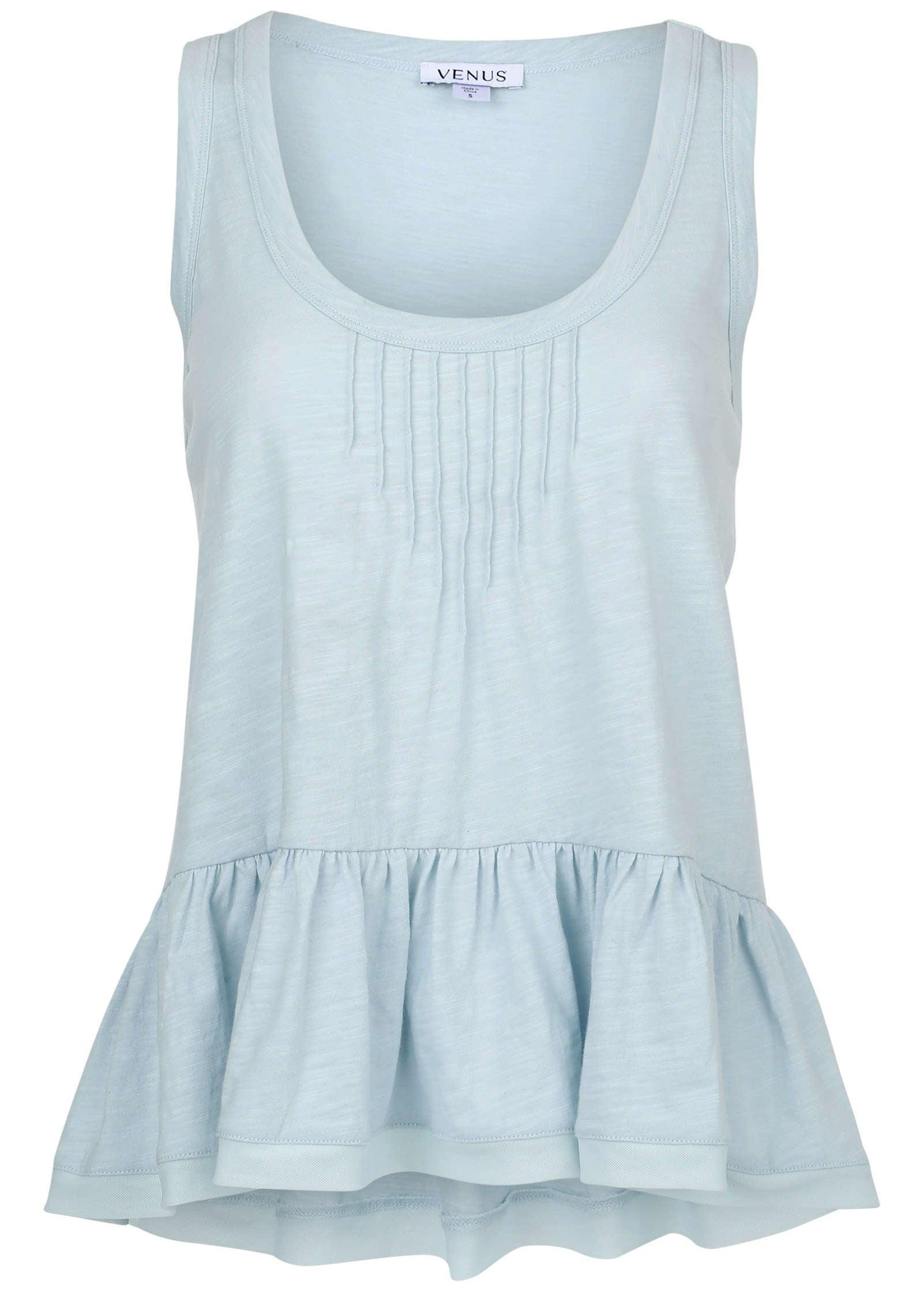 Ruffle Hem Tank - Skywriting Product Image