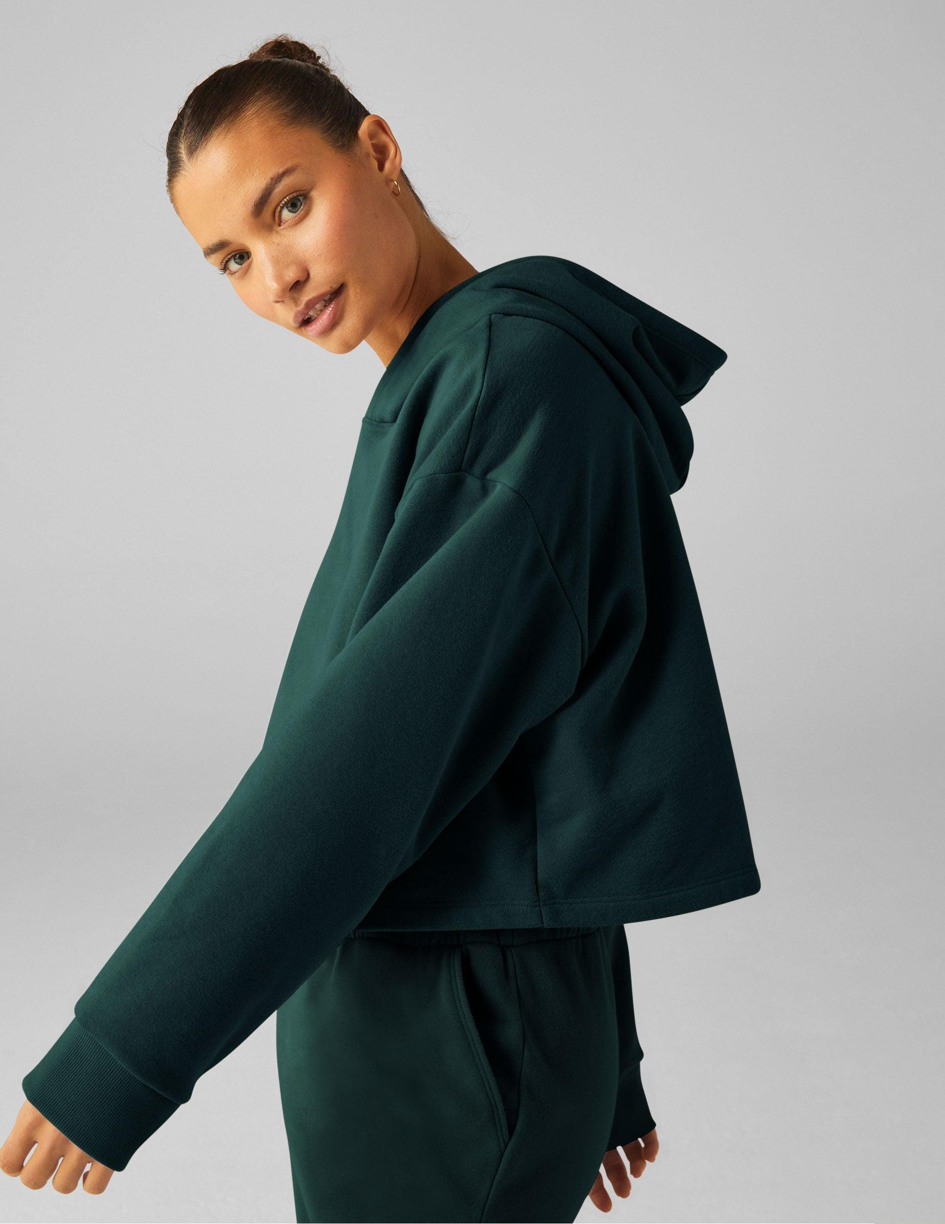 LuxeFleece Happiness Cropped Hoodie Product Image