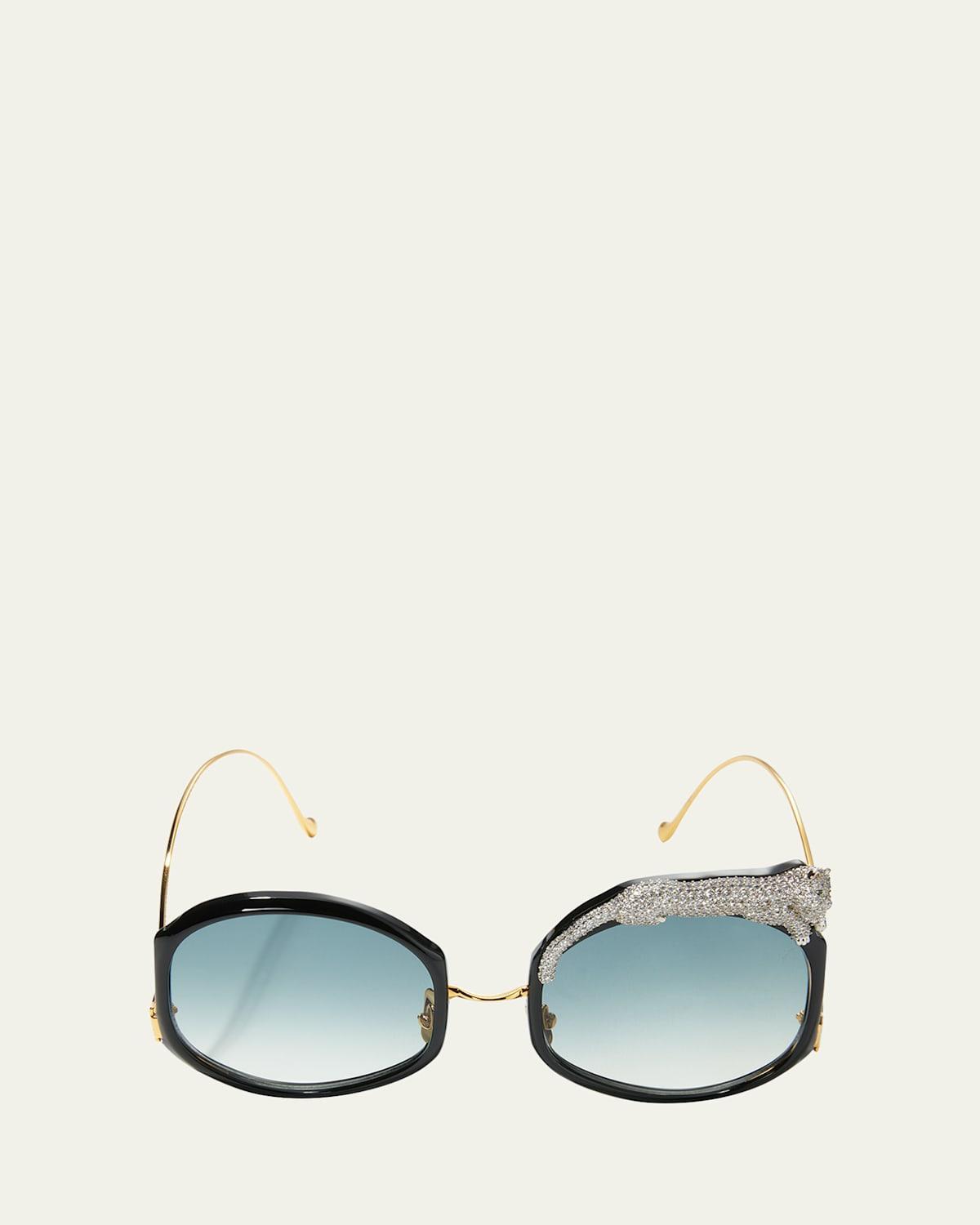 Womens Panthre De Cartier 60MM Aviator Sunglasses Product Image
