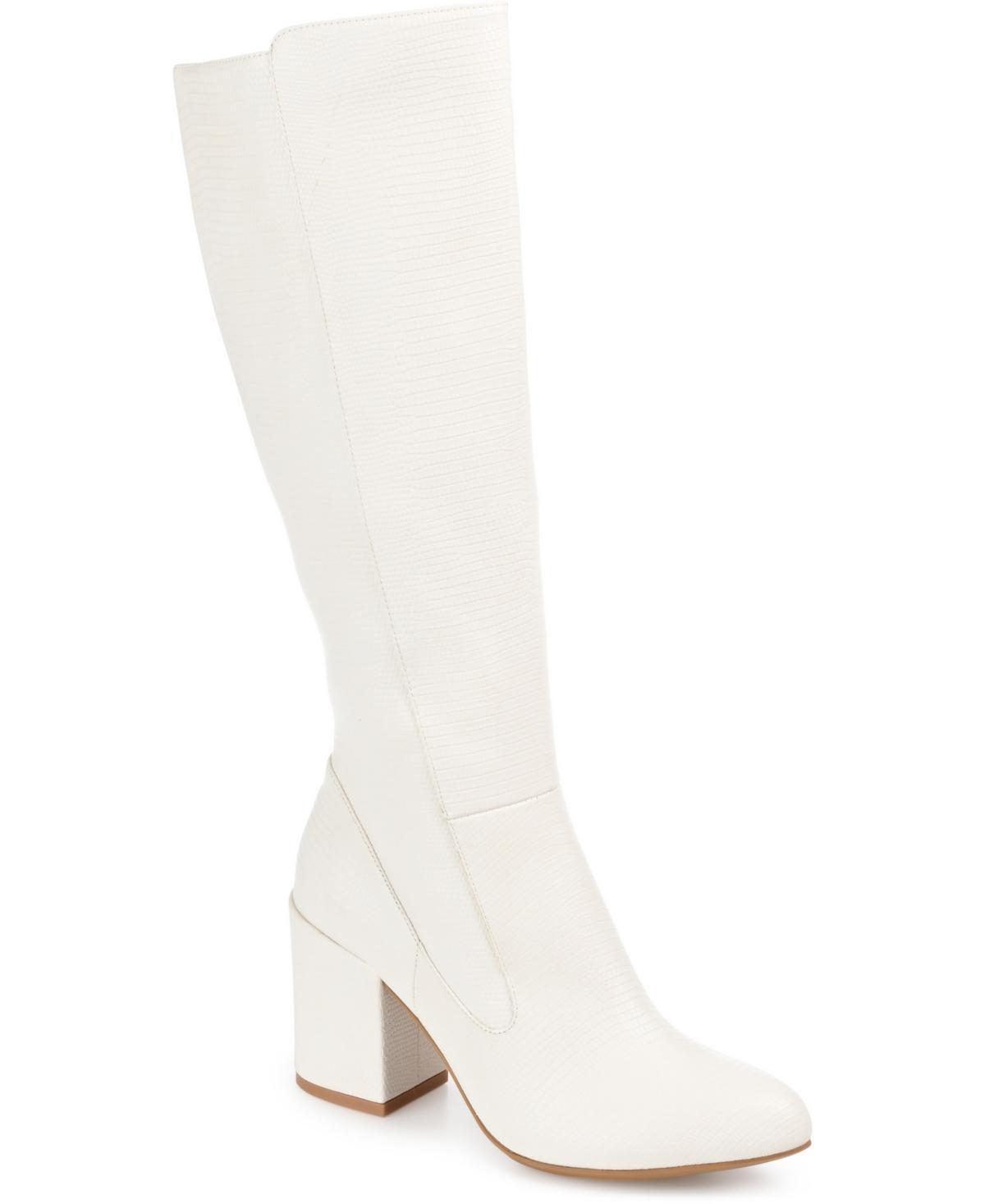 Journee Tavia Womens Faux Snakeskin Knee-High Boots Product Image