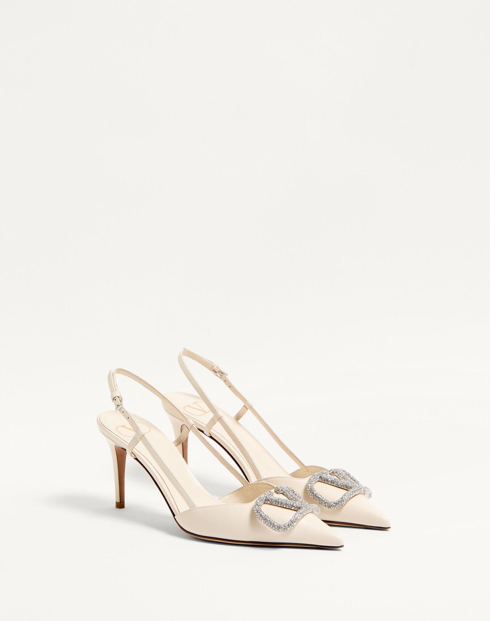 VLOGO SIGNATURE SLINGBACK PUMP IN CALFSKIN LEATHER 80MM Product Image