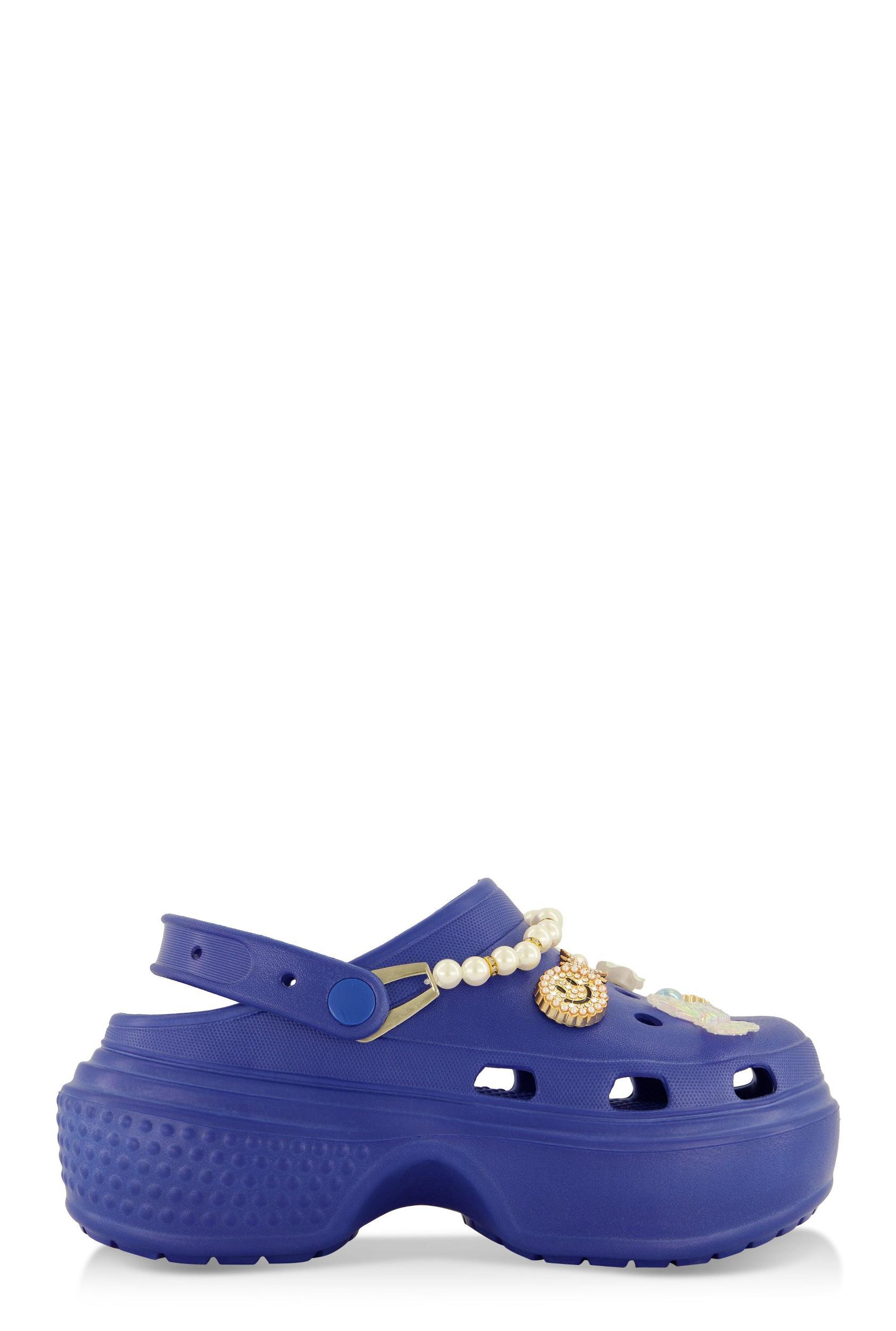 Womens Studded Charm Platform Clogs Product Image
