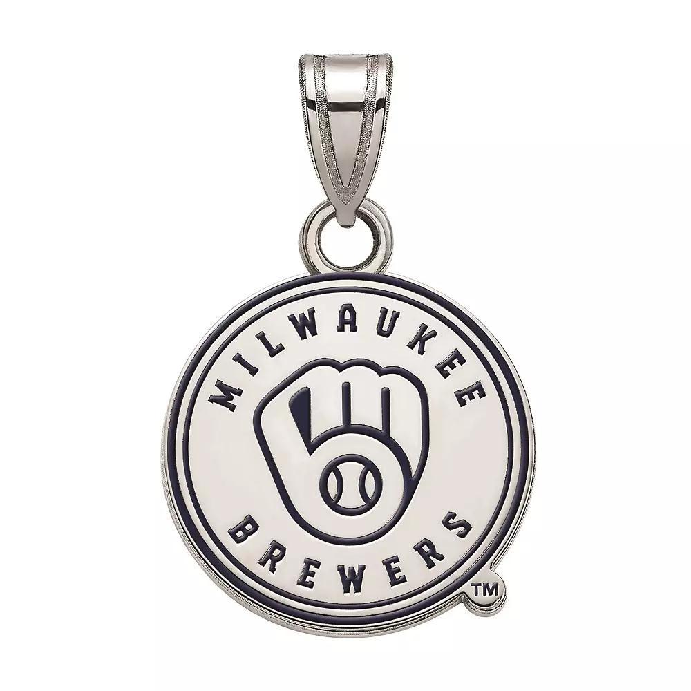 LogoArt Milwaukee Brewers Sterling Silver Small Enamel Pendant, Women's, Size: 10MM Product Image