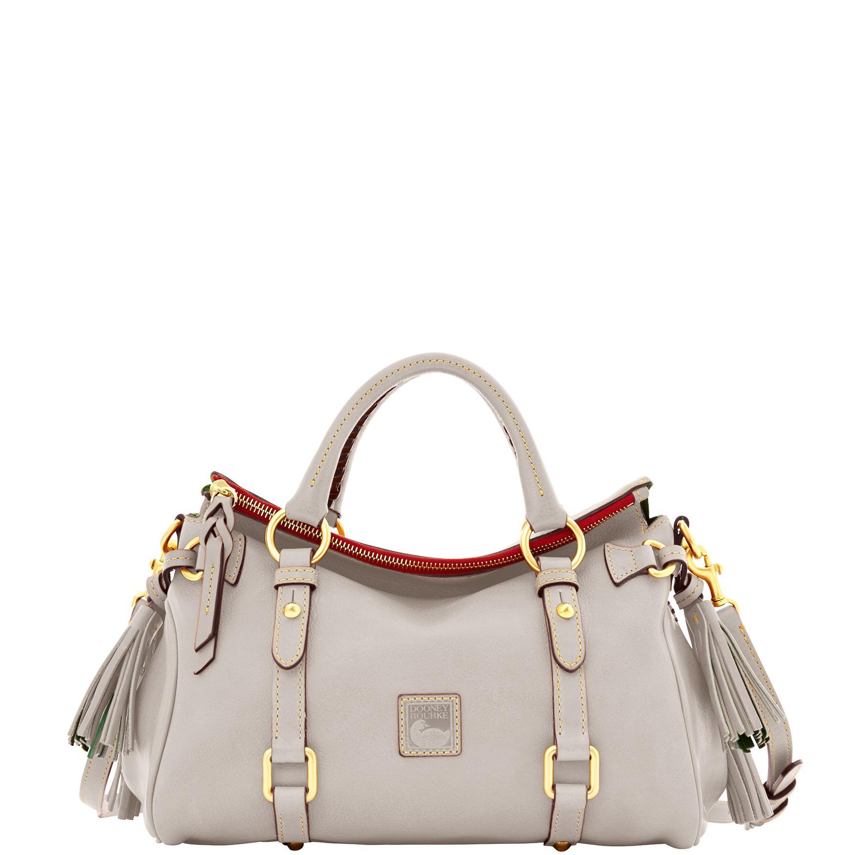 Dooney & Bourke Womens Florentine Mini Leather Satchel Bag in Ecru Product Image