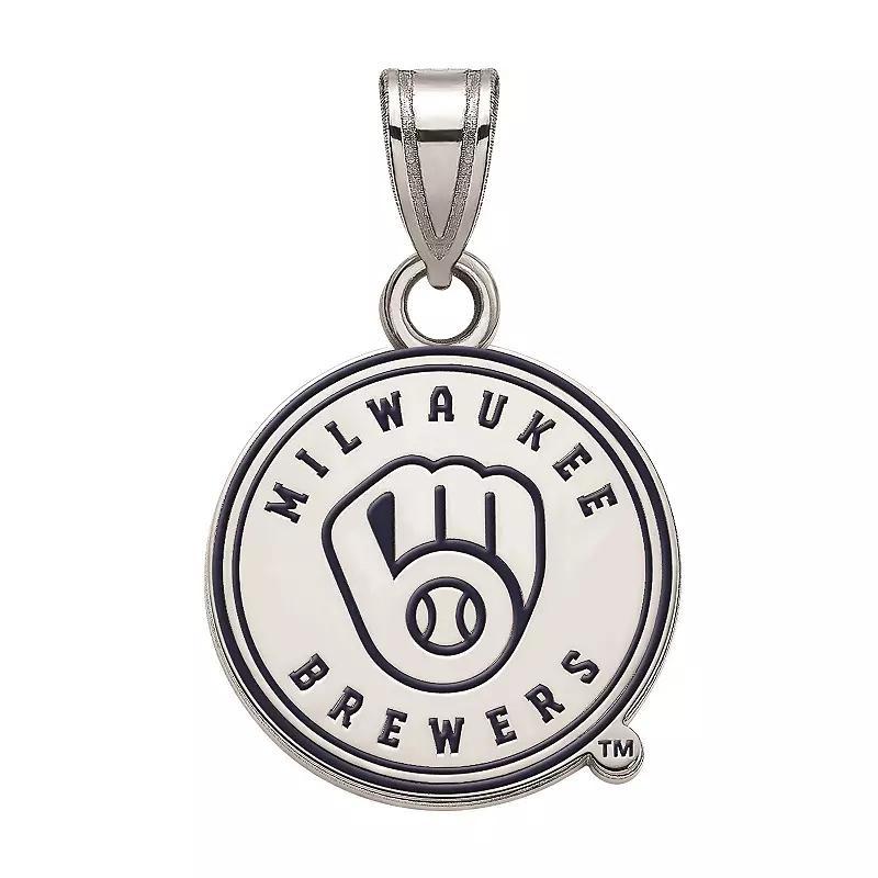 LogoArt Milwaukee Brewers Sterling Silver Small Enamel Pendant, Women's, Size: 10MM Product Image