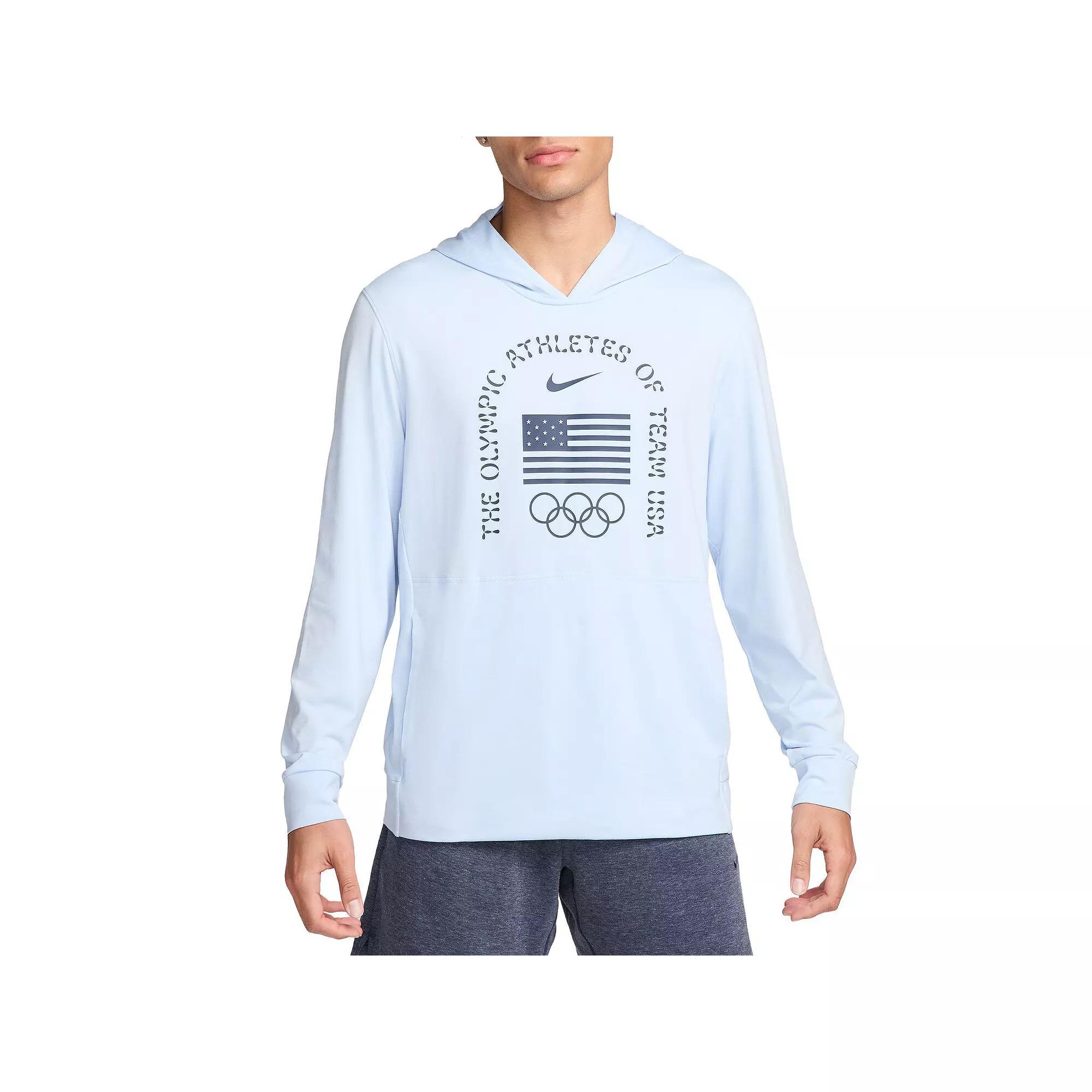 Mens Nike Light Blue Team USA Restore Yoga Long Sleeve Hoodie T-Shirt Product Image
