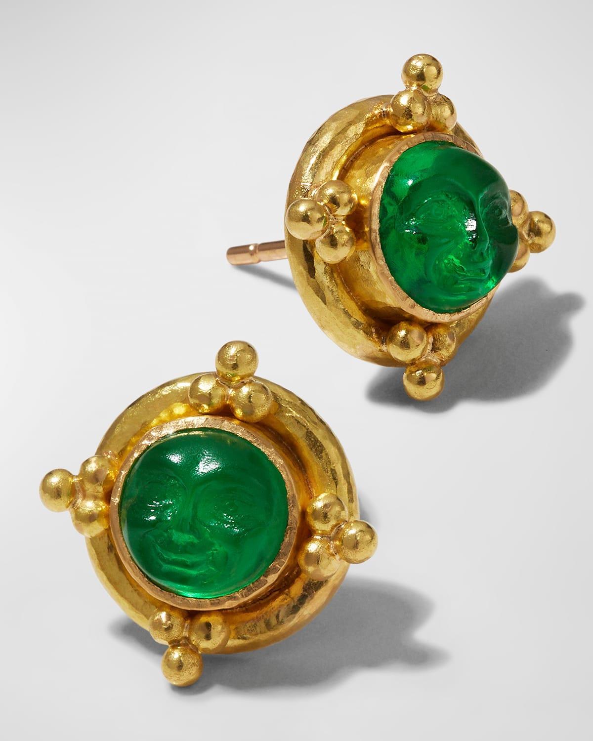 Man-in-the-Moon Intaglio Stud Earrings, Crystal Product Image