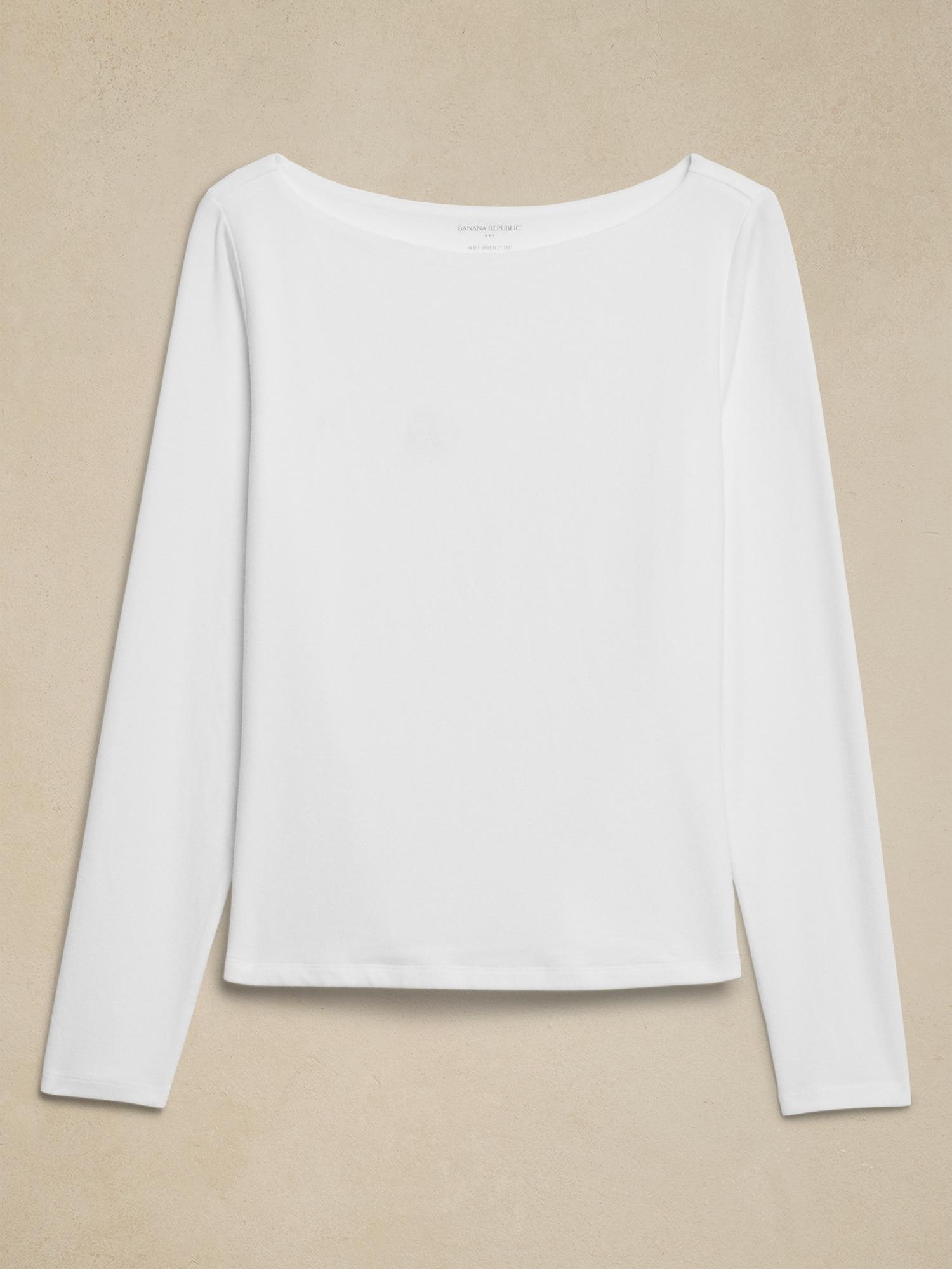 Soft Stretch Boat-Neck T-Shirt Product Image