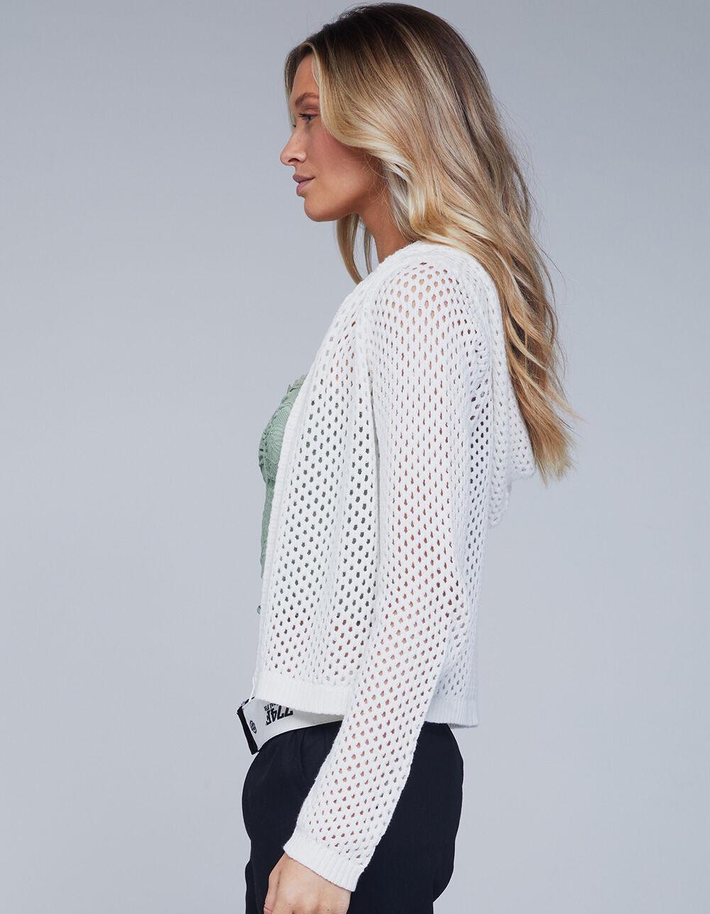 RSQ Womens Stitch Zip-Up Sweater - CREAM Product Image