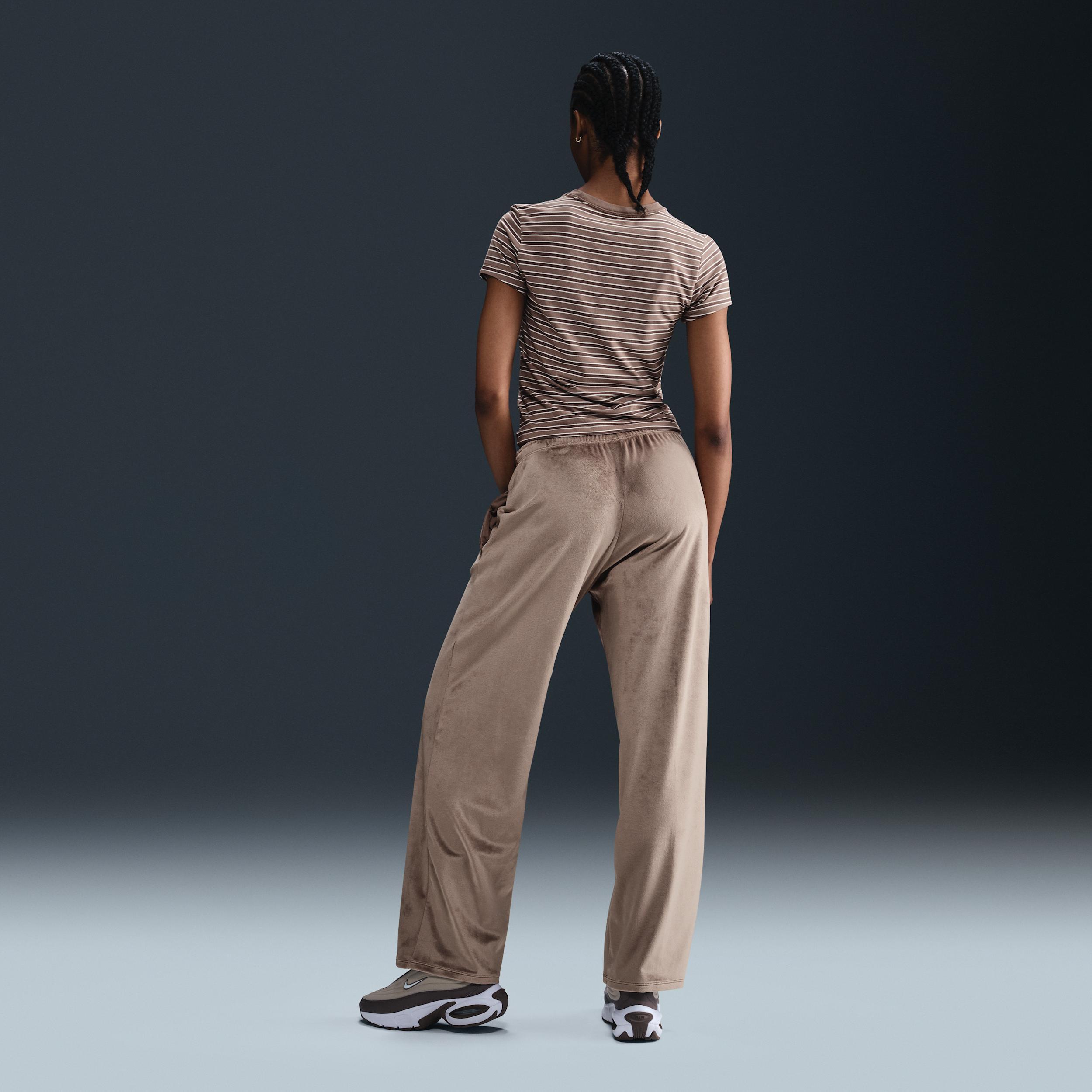 Women's Nike Sportswear Chill Knit Mid-Rise Velour Pants Product Image