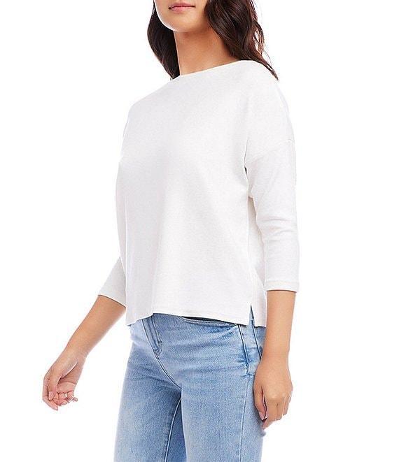 Karen Kane Boat Neck 3/4 Sleeve Organic Cotton Top Product Image