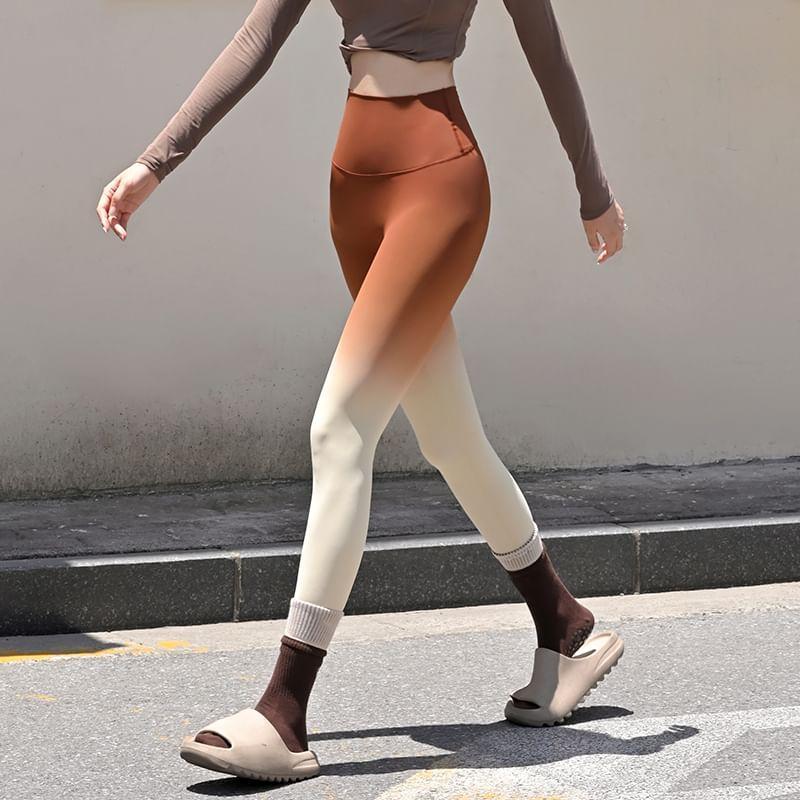High Waist Gradient Yoga Pants Product Image