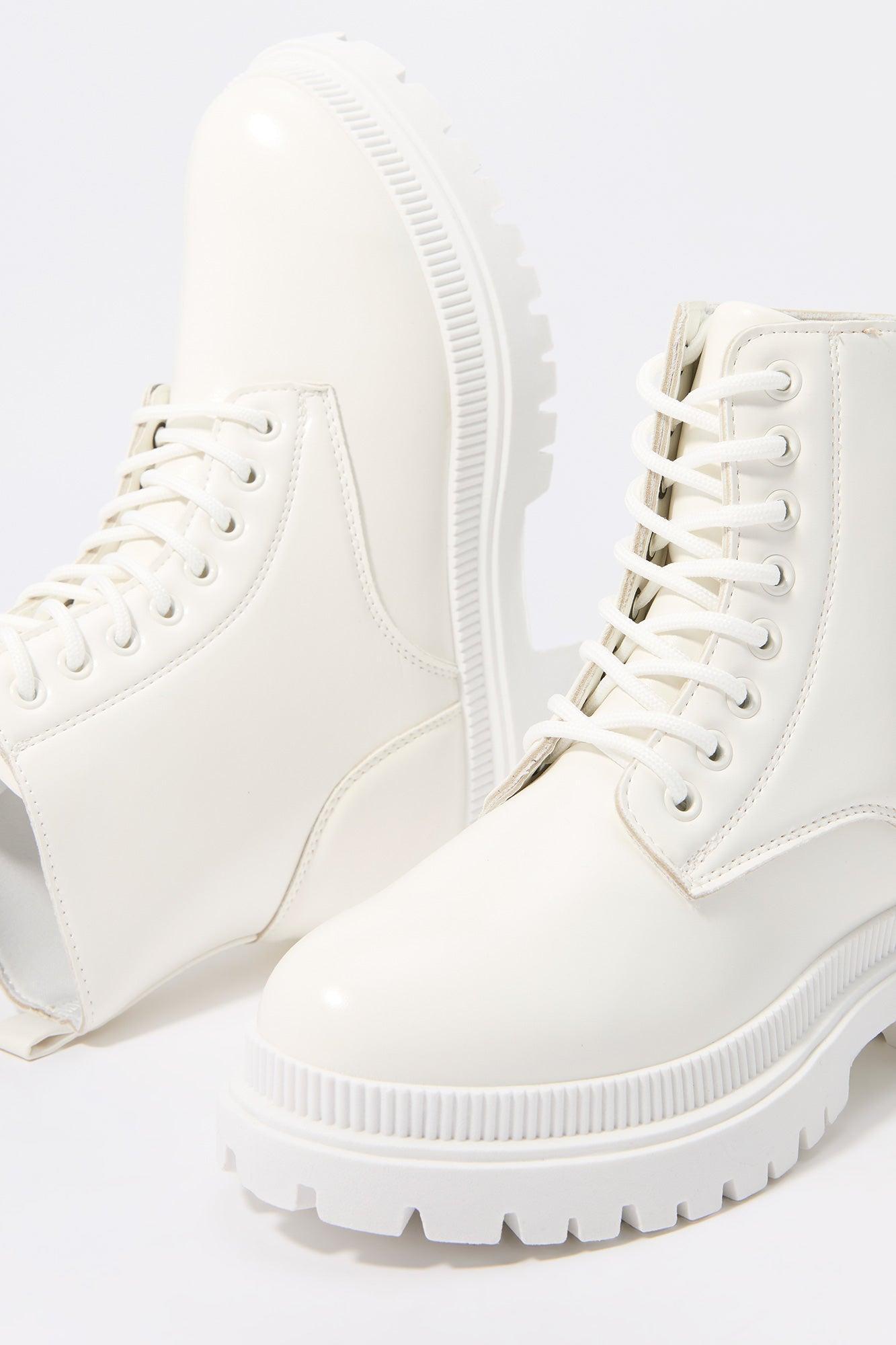 Faux-Leather Lace Up Boot Female Product Image