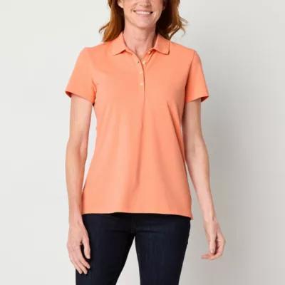 St. John's Bay Tall Womens Short Sleeve Polo Shirt Product Image