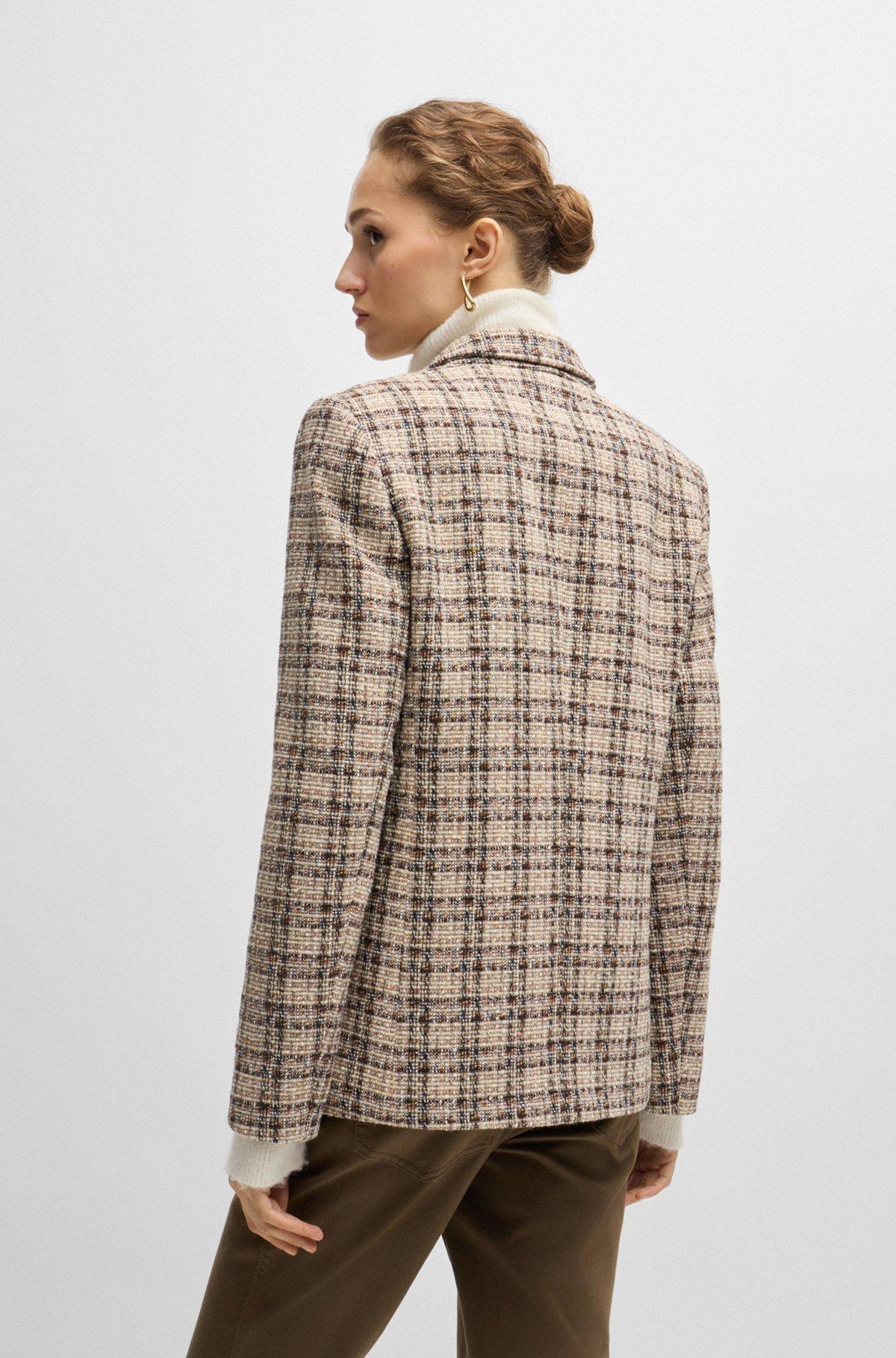 Relaxed-fit double-breasted jacket in checked tweed Product Image
