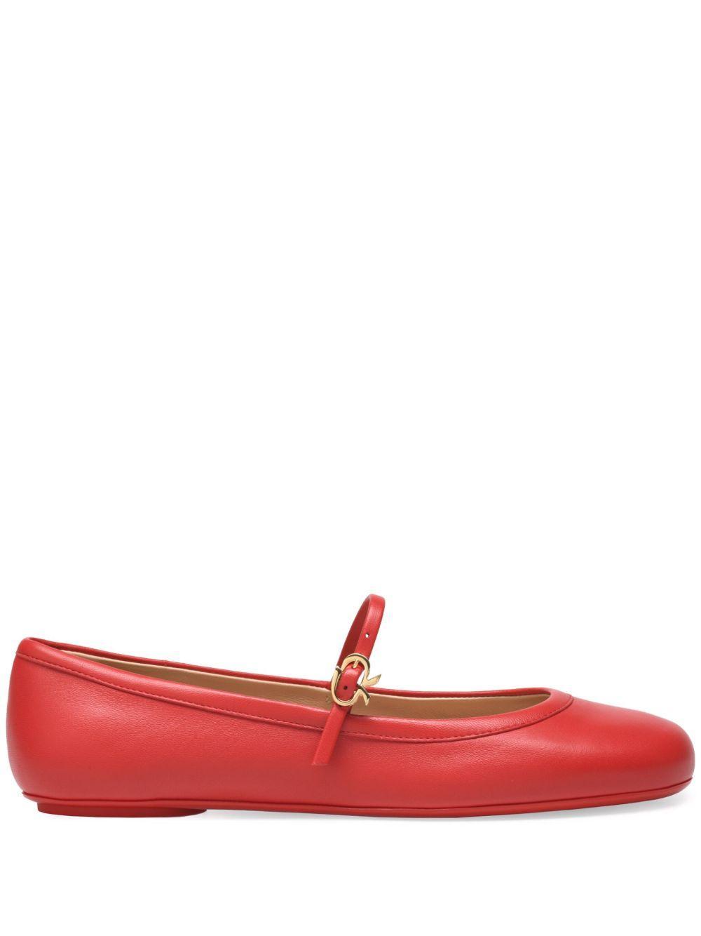 GIANVITO ROSSI Woman Ballet Flats Red Size 8 Leather In Red Nappa Product Image