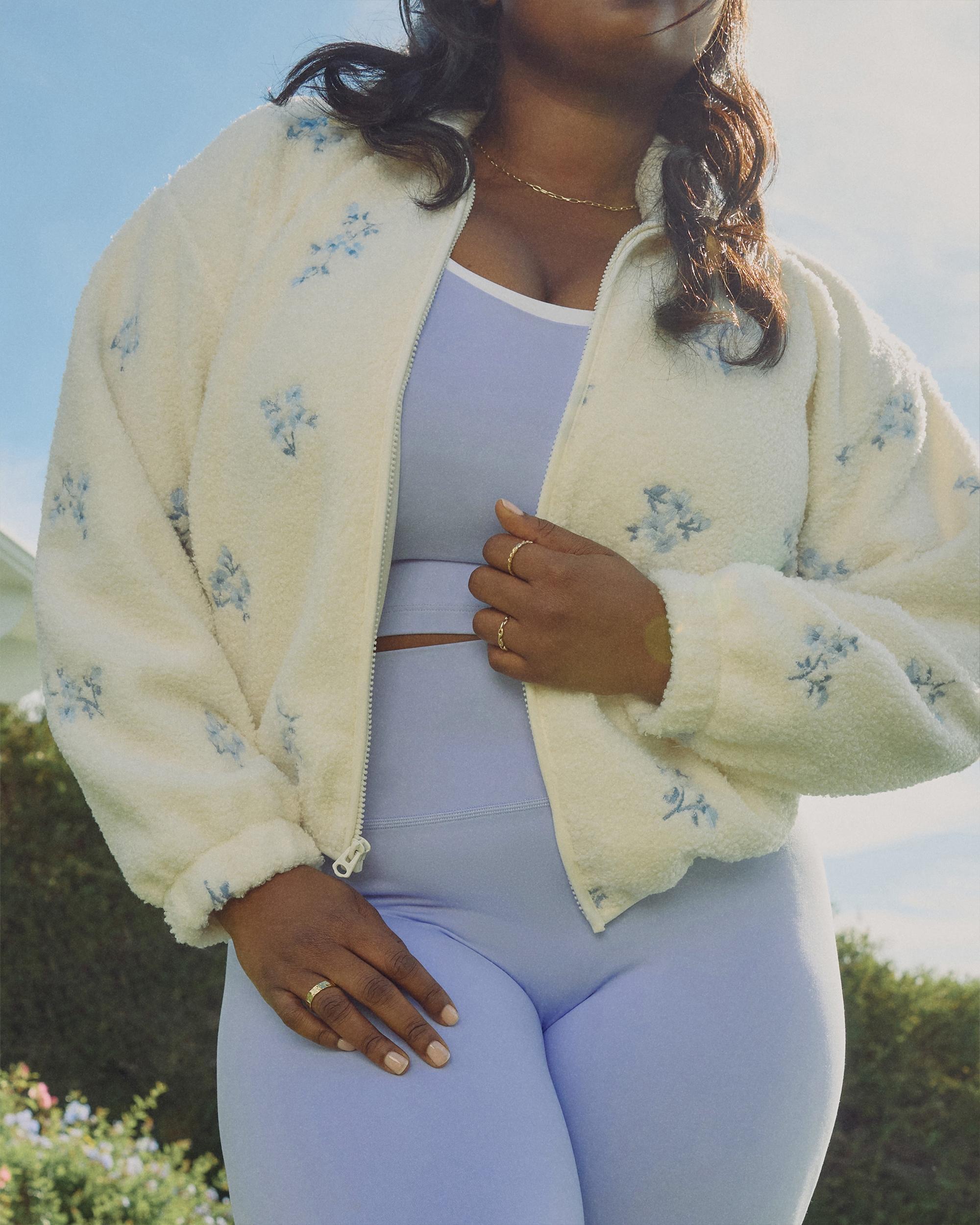 Embroidered Sherpa Fleece Jacket Product Image