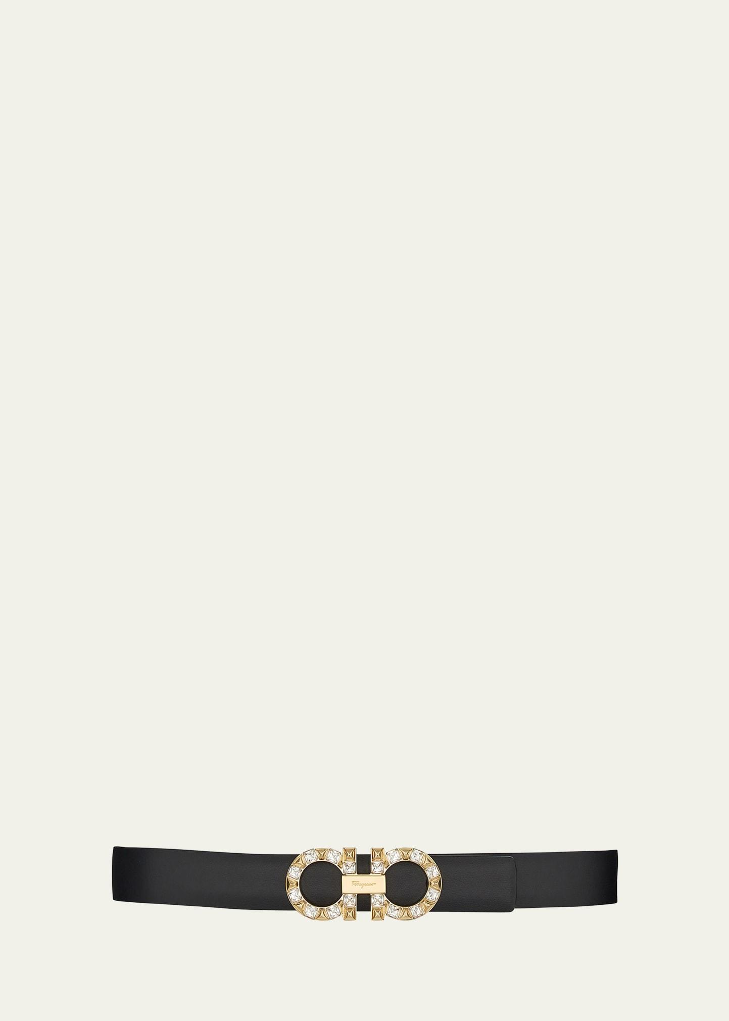 Womens Gancini Adjustable Cut-to-Size Reversible Hammered Leather Belt Product Image