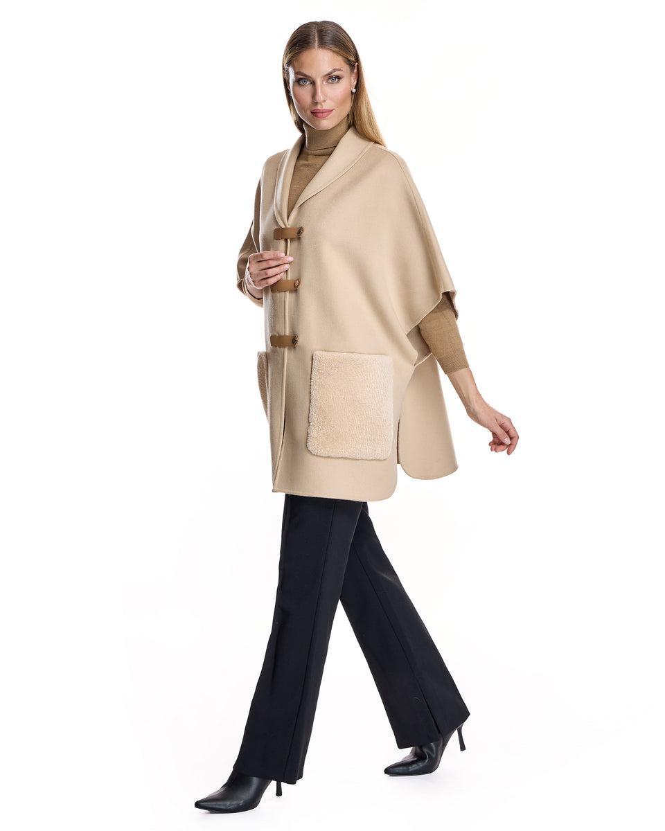 Cashmere Cape with Lamb Patch Pockets Product Image