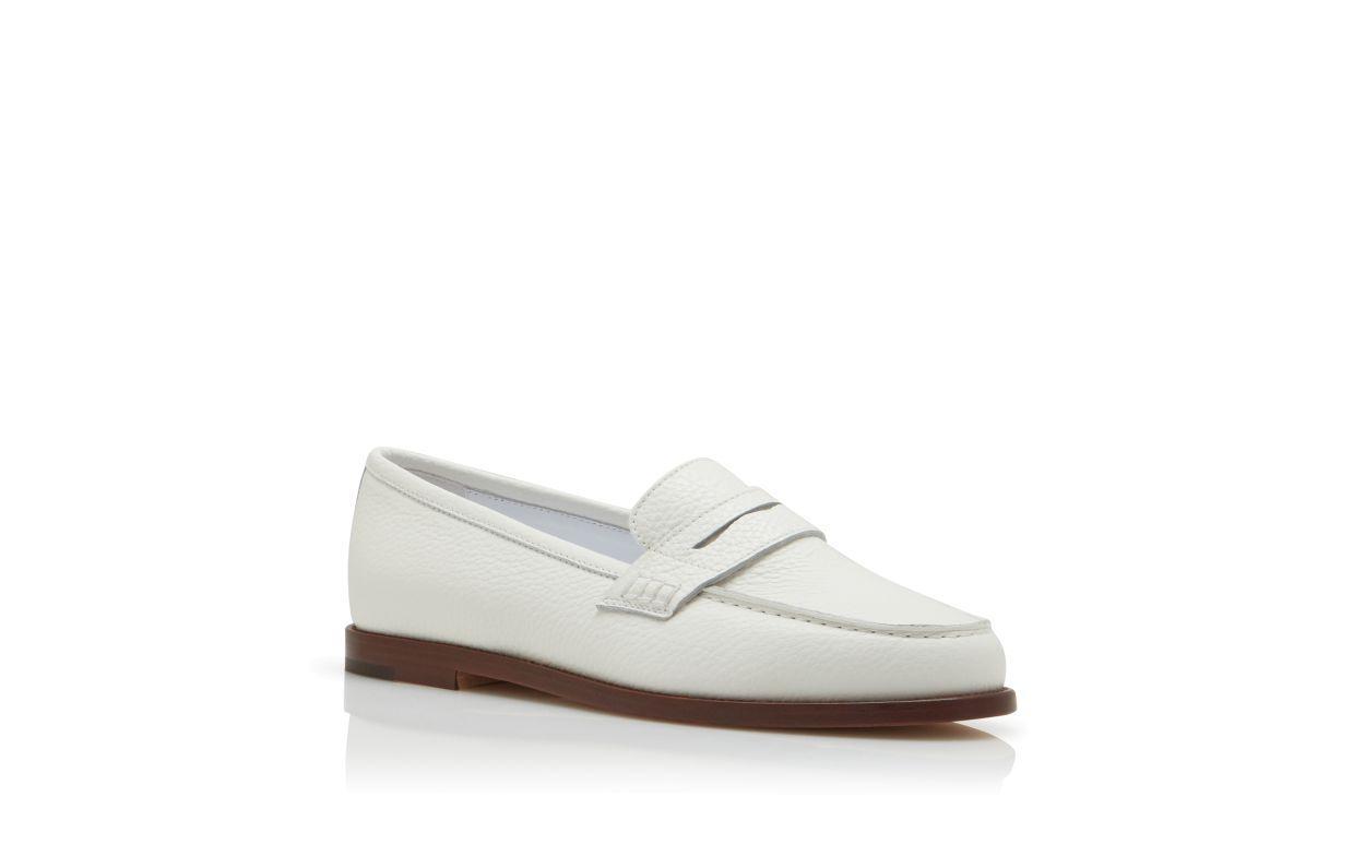 PERRITA White Calf Leather Penny Loafers Product Image