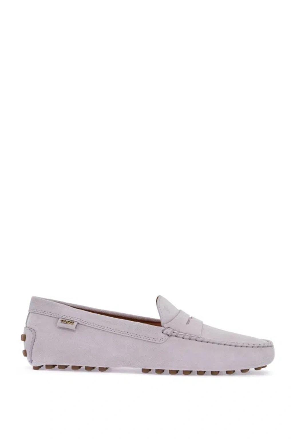 TOD'S Light Grey Suede Leather Driving Moccasin Product Image