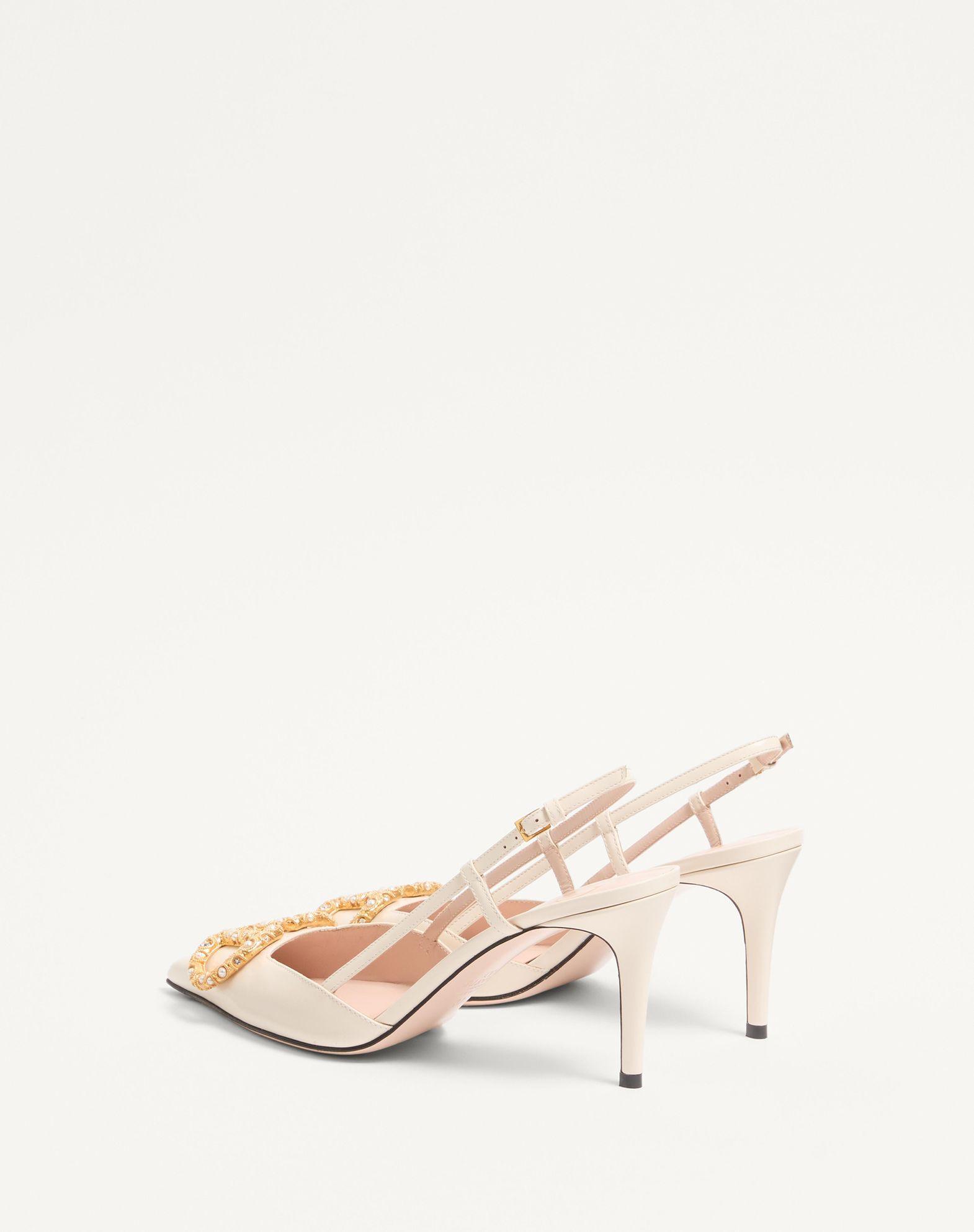 Vlogo Signature Slingback Calfskin Pump With Jewel Logo 80Mm Product Image