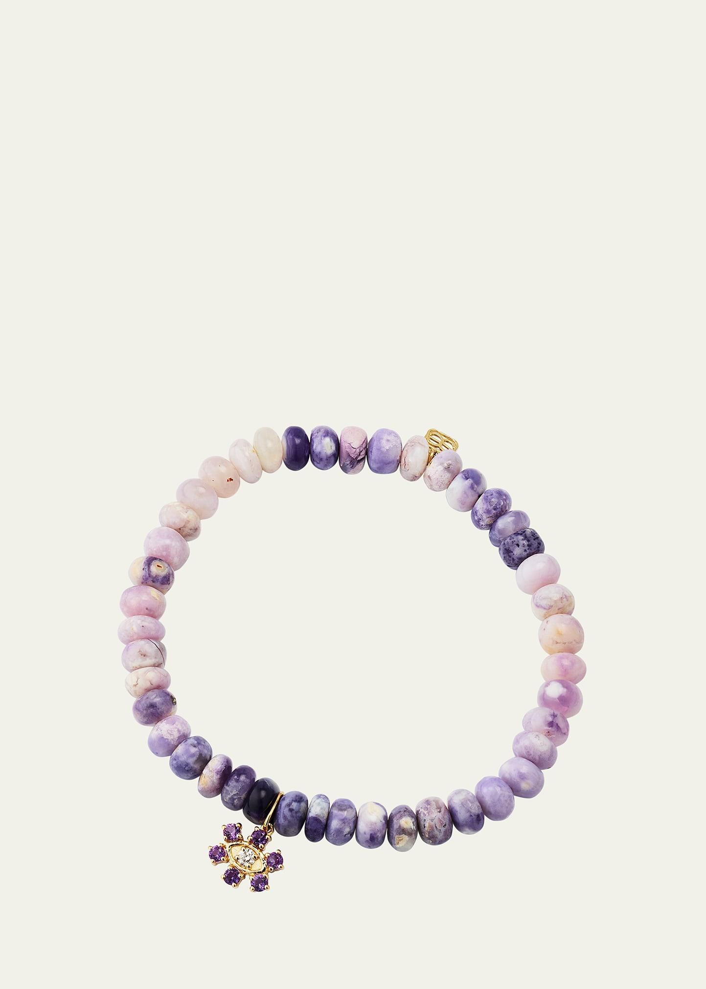 Womens Marquise Eye 14K Yellow Gold, 0.05 TCW Diamond, Amethyst & Purple Opal Bracelet Product Image