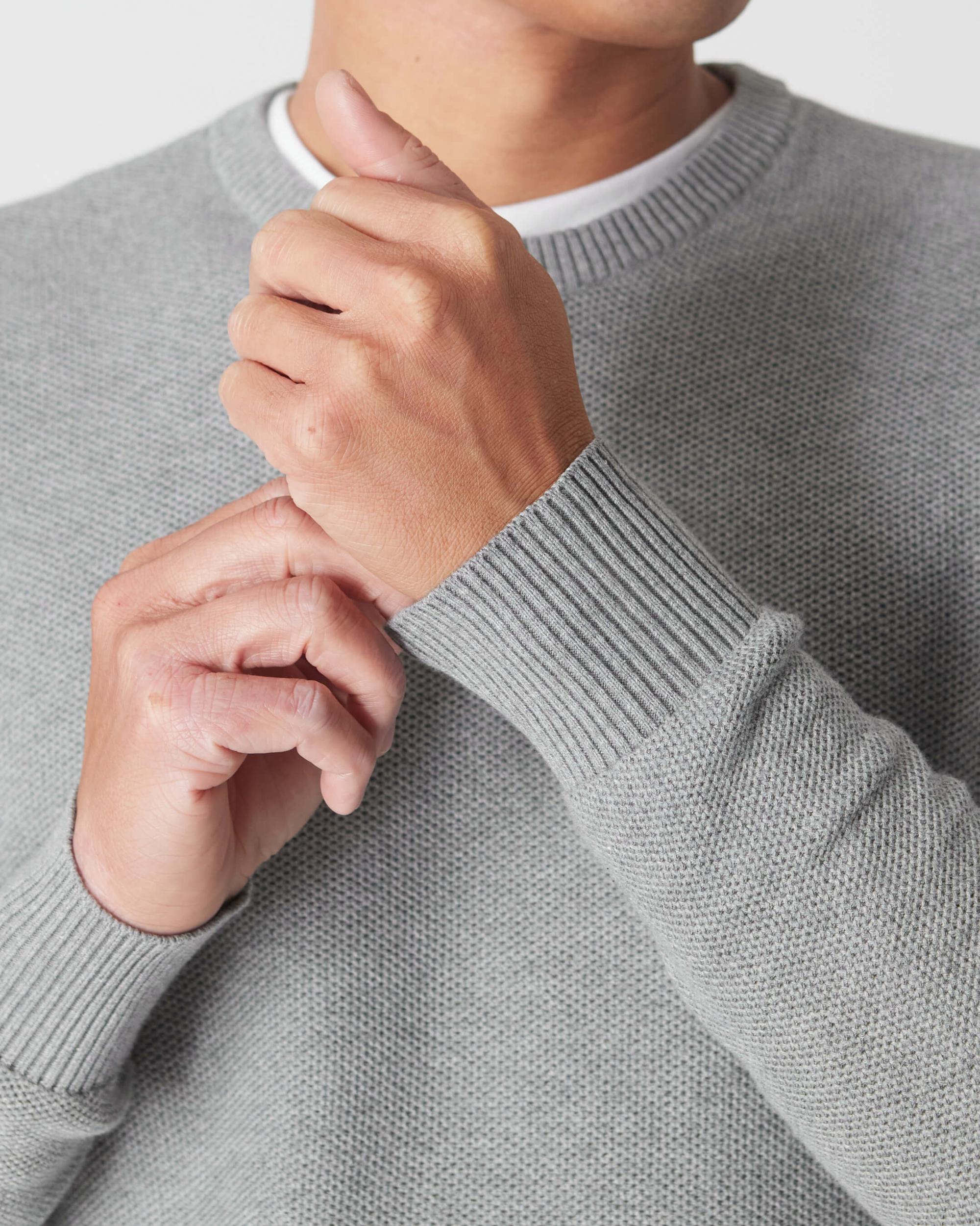 Heather Gray Pique Crew Sweater Product Image