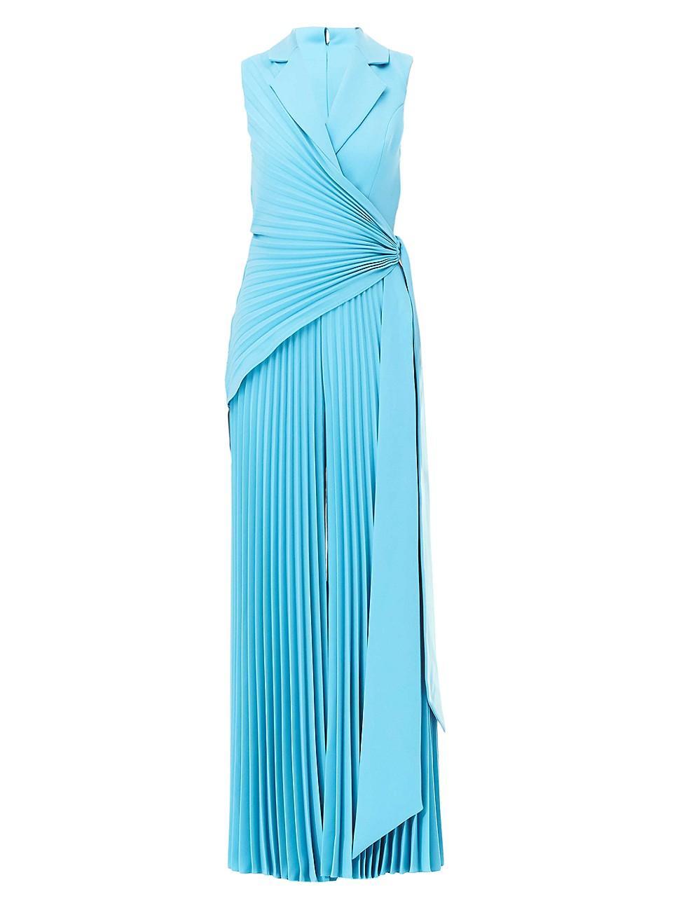 Womens Pleated Crepe Sleeveless Jumpsuit Product Image
