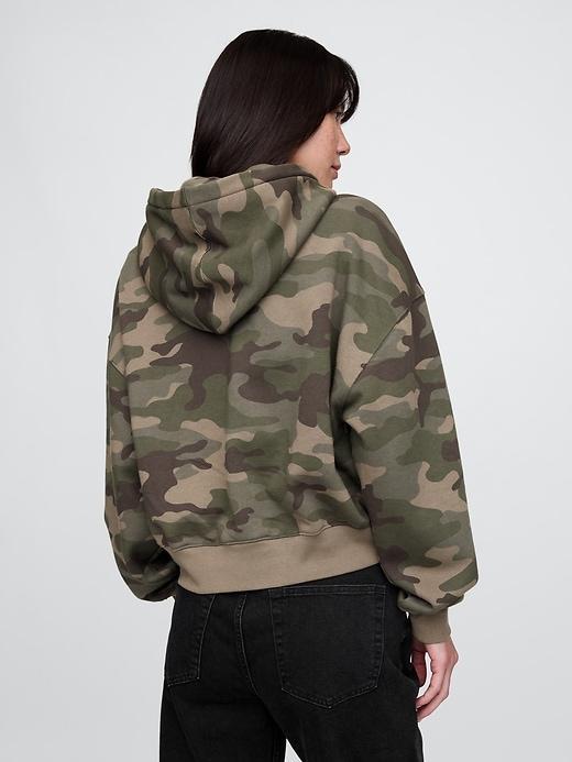 VintageSoft Cropped Camo Hoodie Product Image