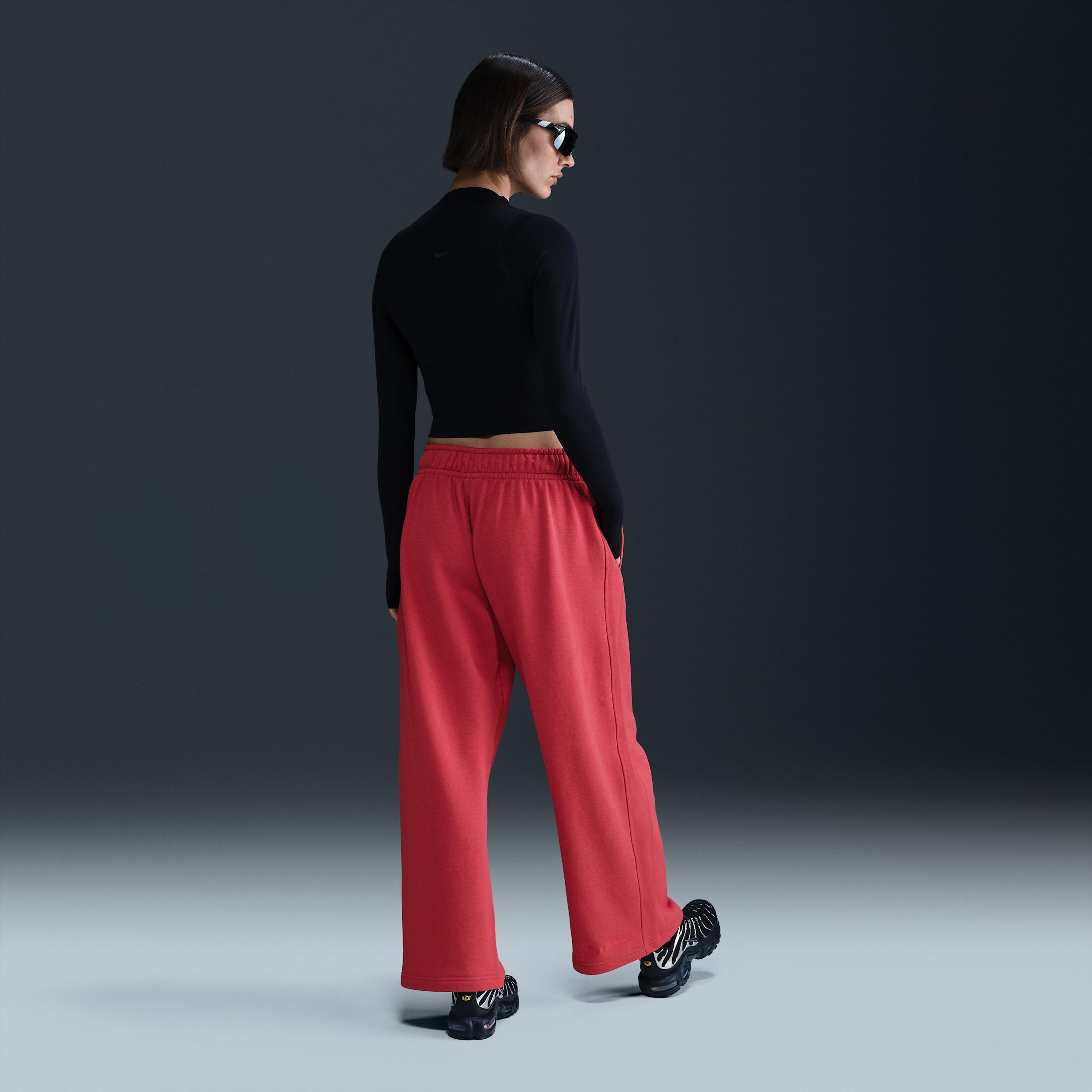 Women's Nike Sportswear Mid-Rise Oversized Open-Hem French Terry Pants Product Image