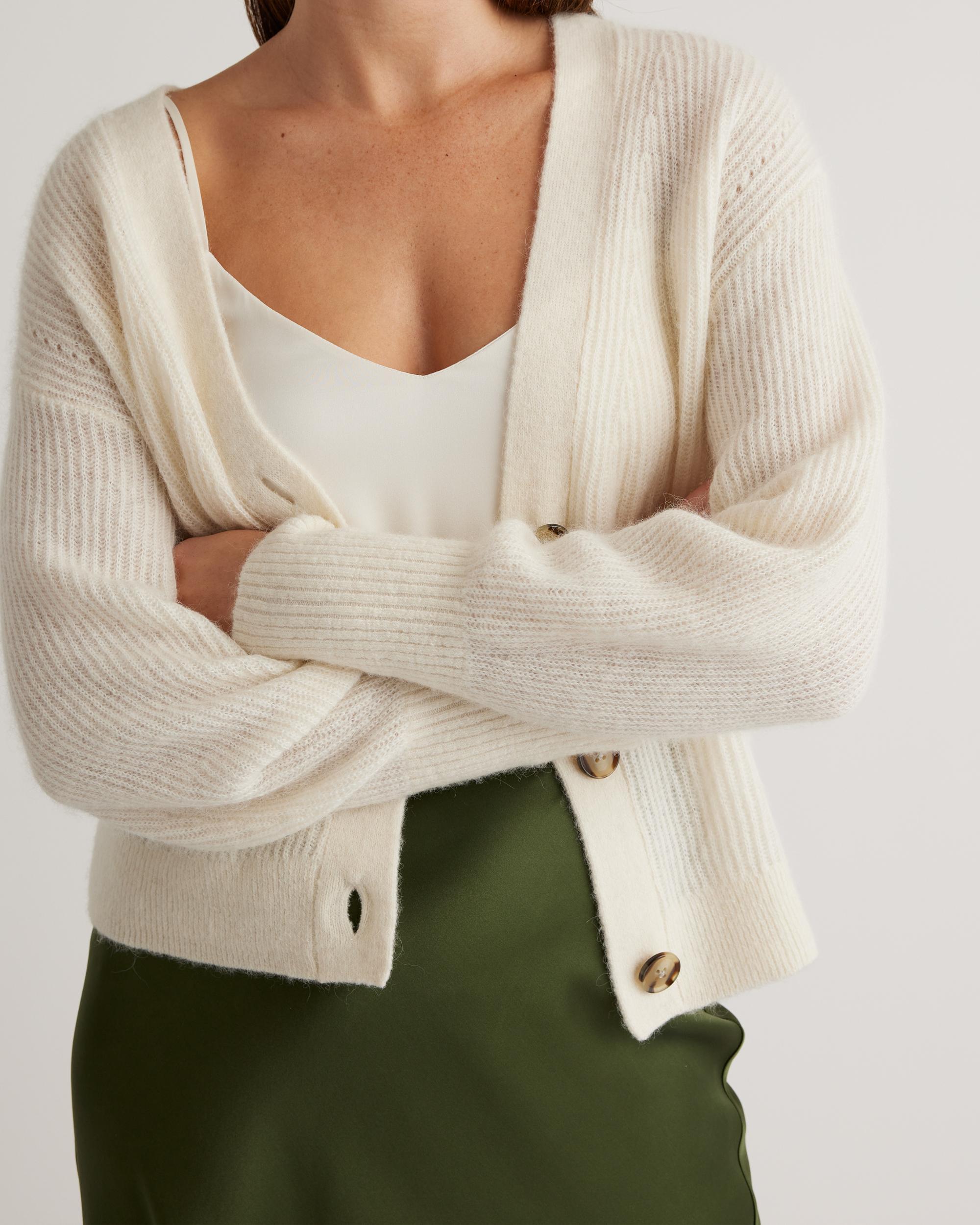 Quince | Women's Alpaca Cropped Cardigan Sweater Size XS Product Image