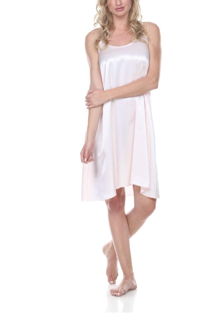 RUBY Satin Nightgown With Spaghetti Strap And Gathered Back Product Image