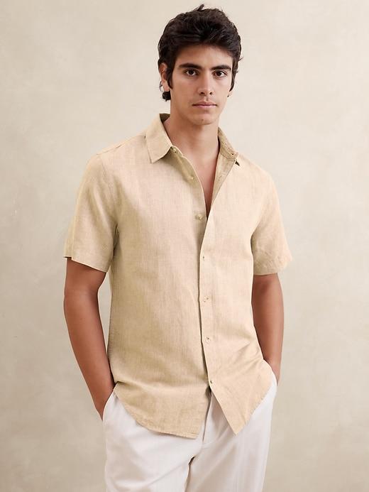 Slim Linen-Blend Shirt Product Image