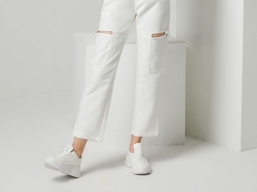 High-Waist Cutout Pants Product Image