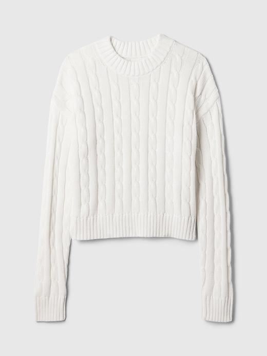 Cable-Knit Cropped Sweater Product Image