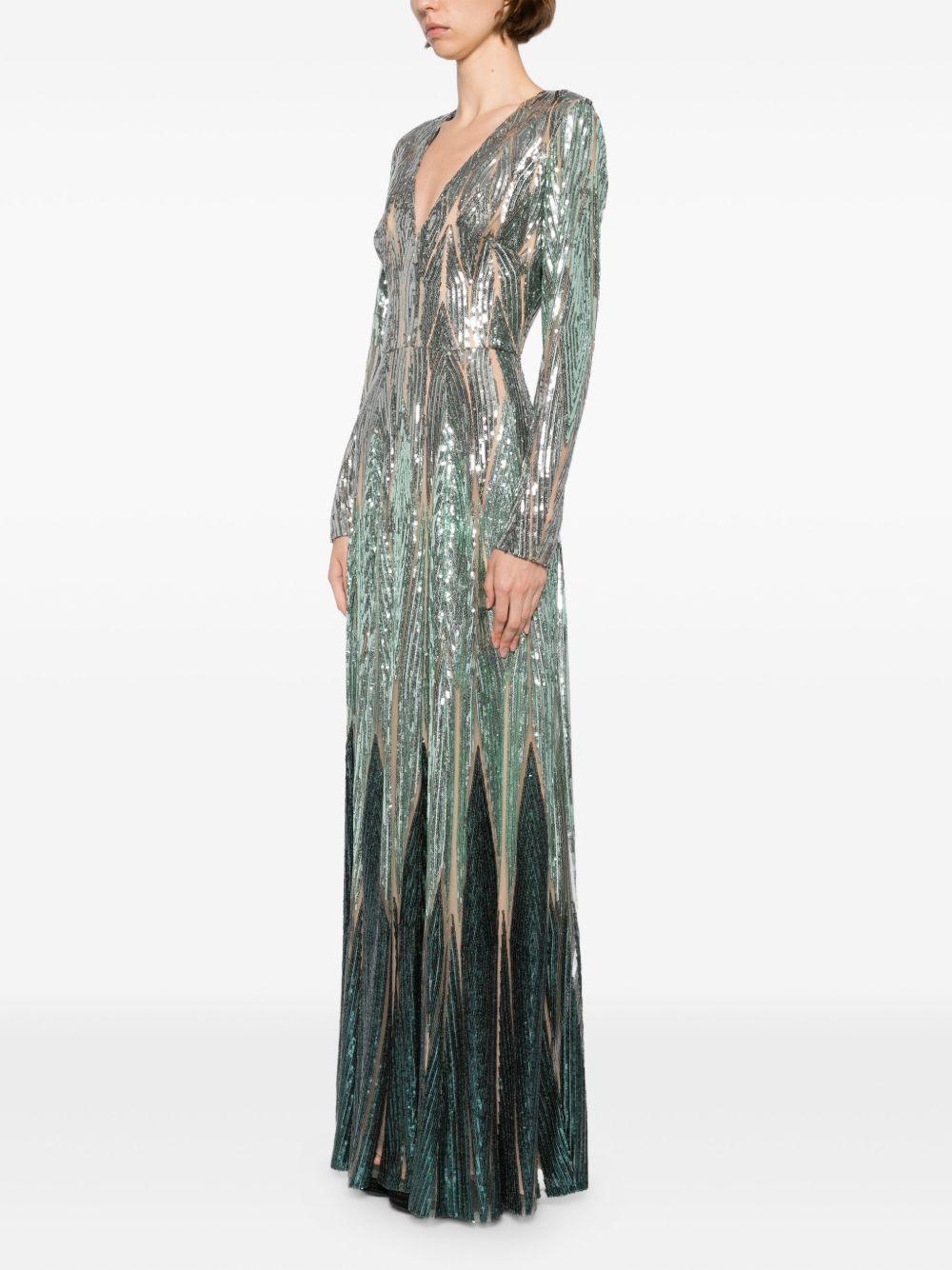 embroidered tulle long dress Product Image