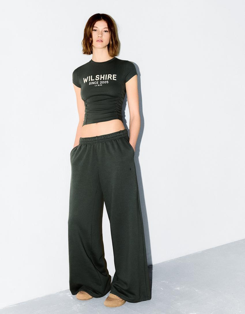 Super wide-leg plush pants Product Image